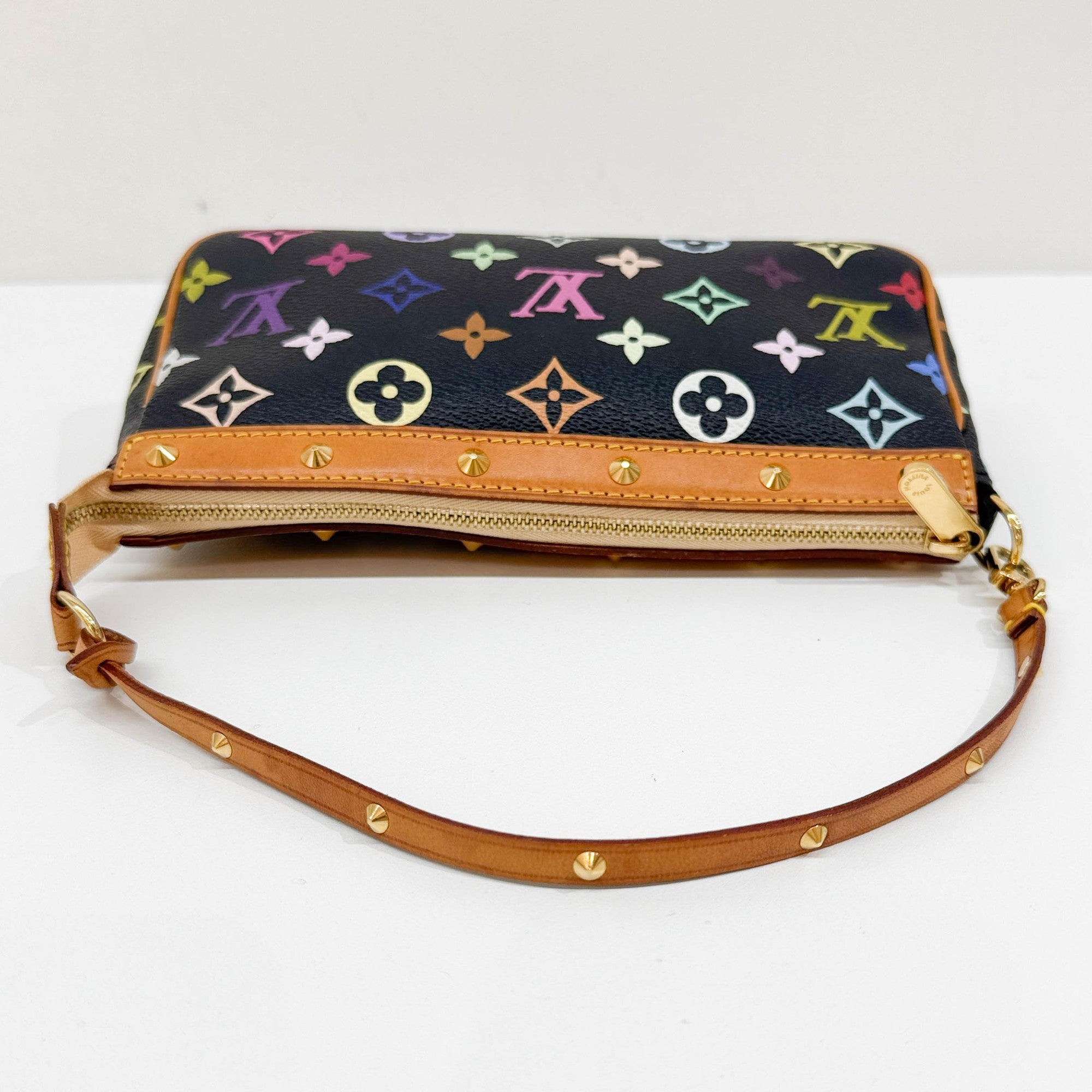 LV x Takashi Murakami Black Canvas Pochette Accessoire