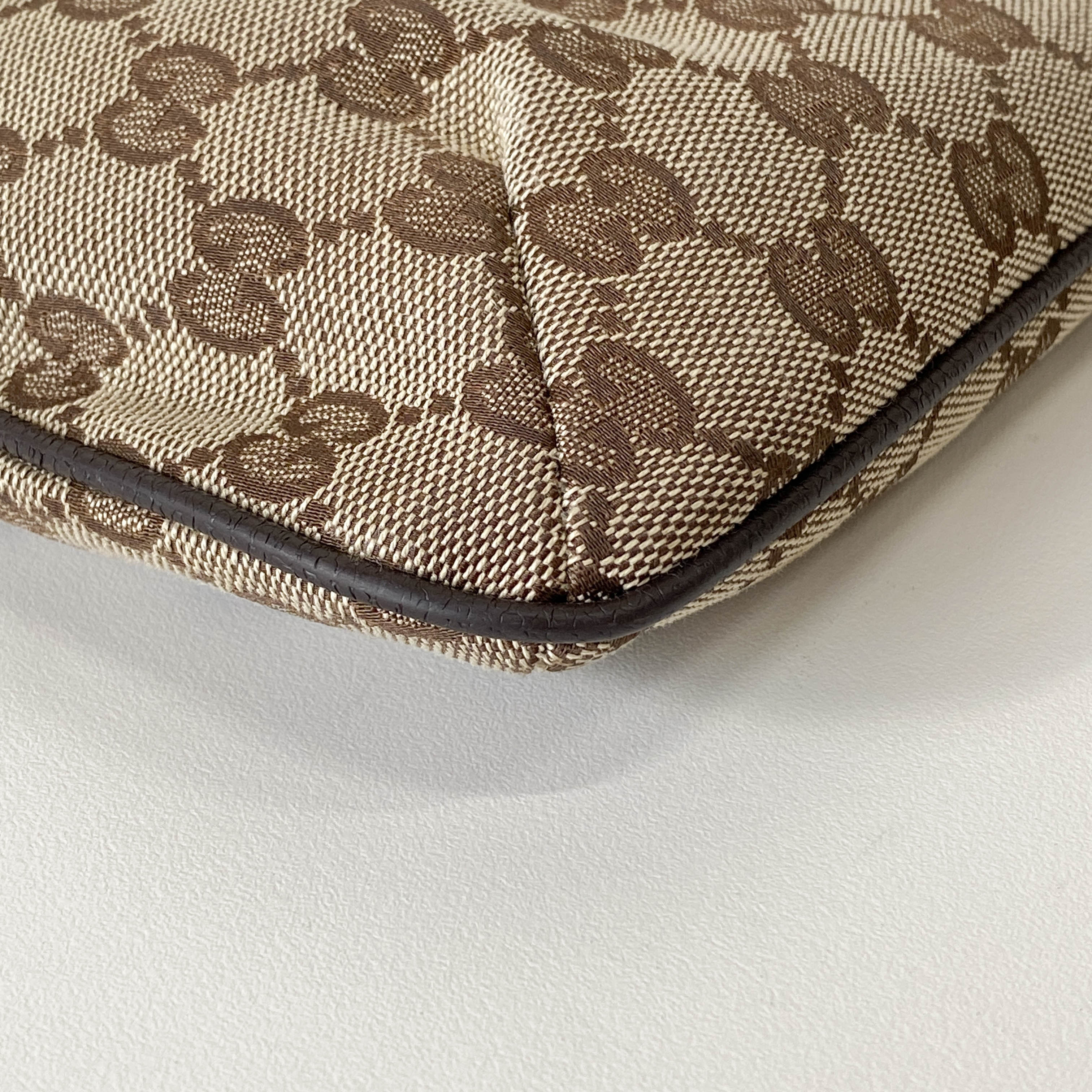 GG Beige/Brown Canvas Shoulder Bag