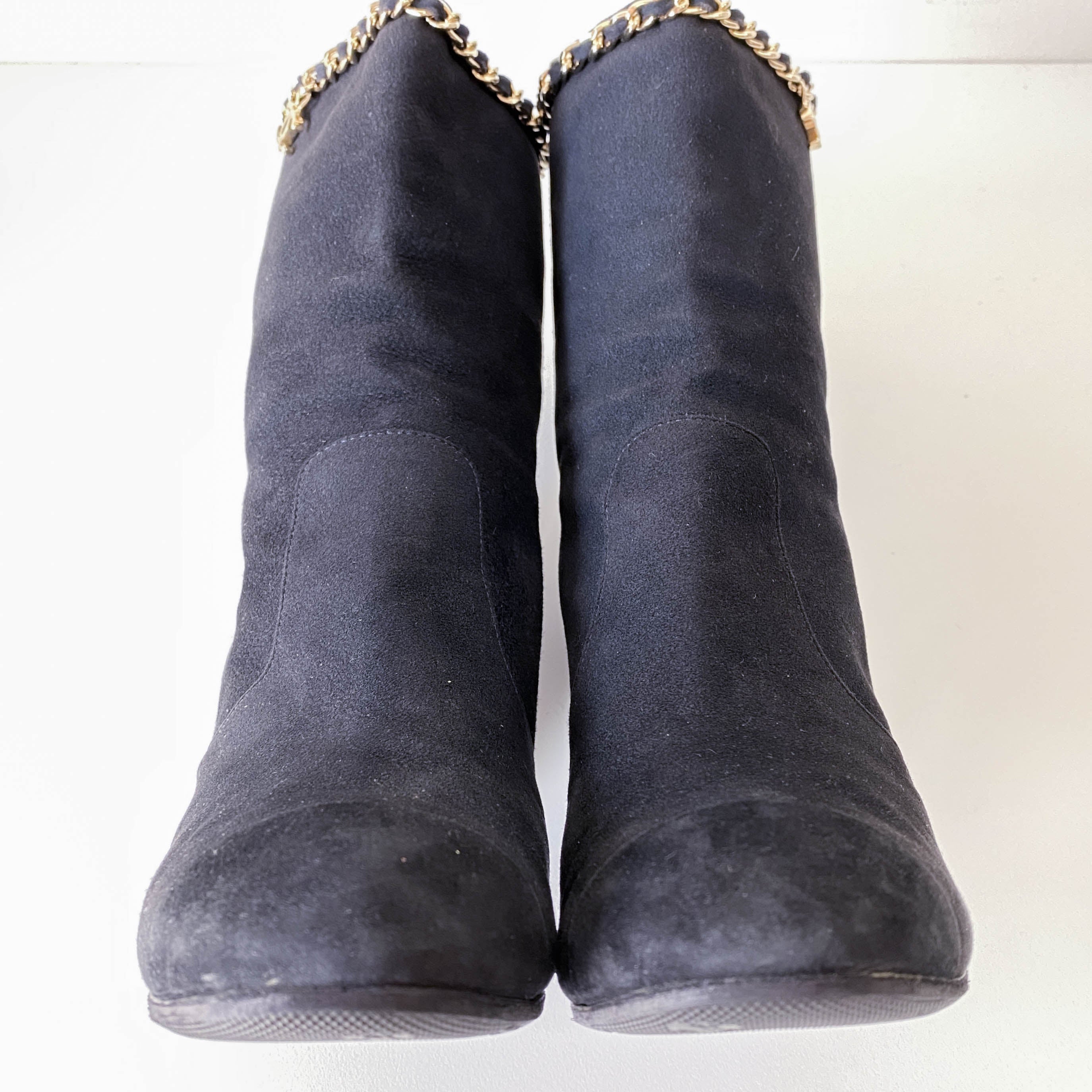 Size 36 1/2 Black Suede Calf High Boots
