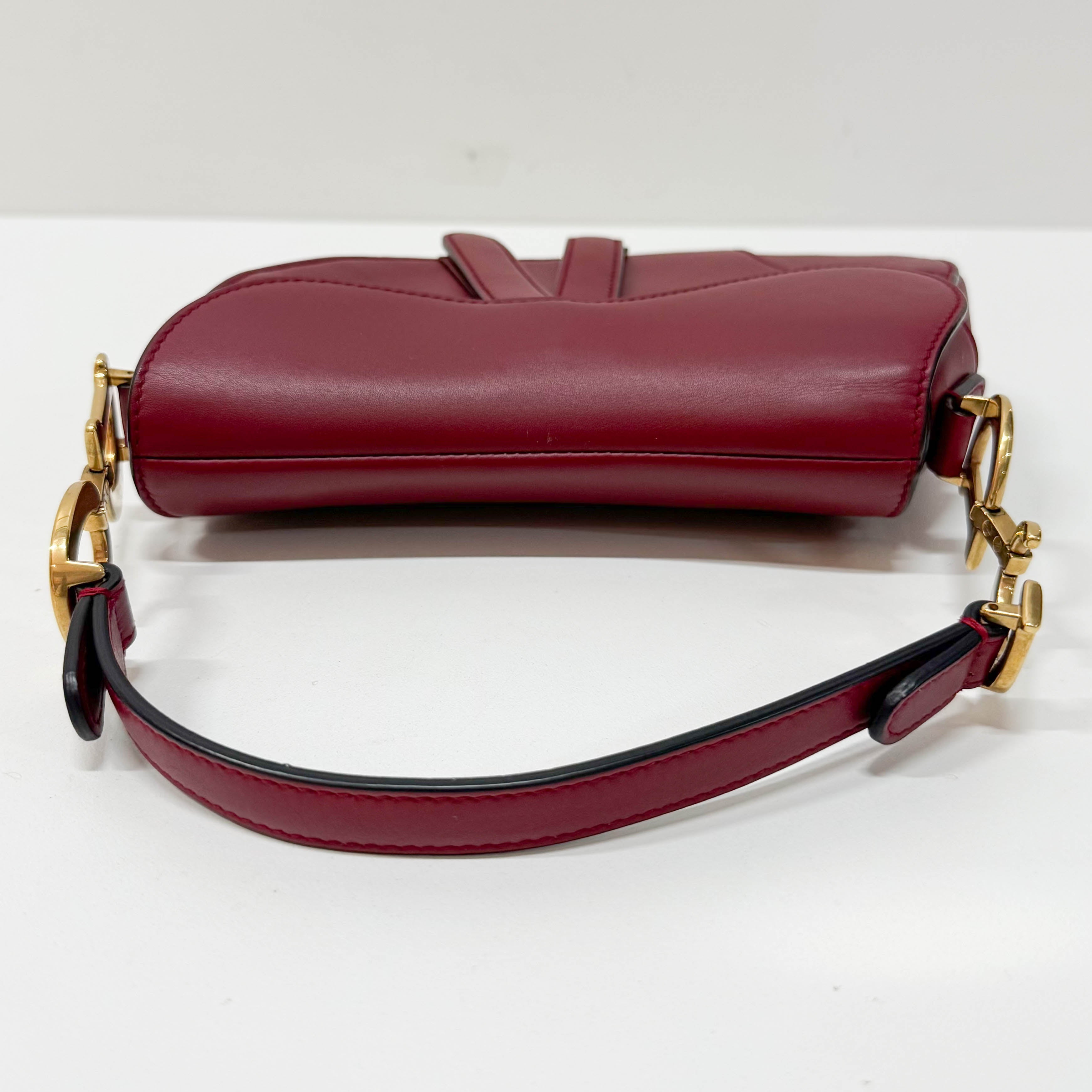 Saddle Red Leather Shoulder Bag
