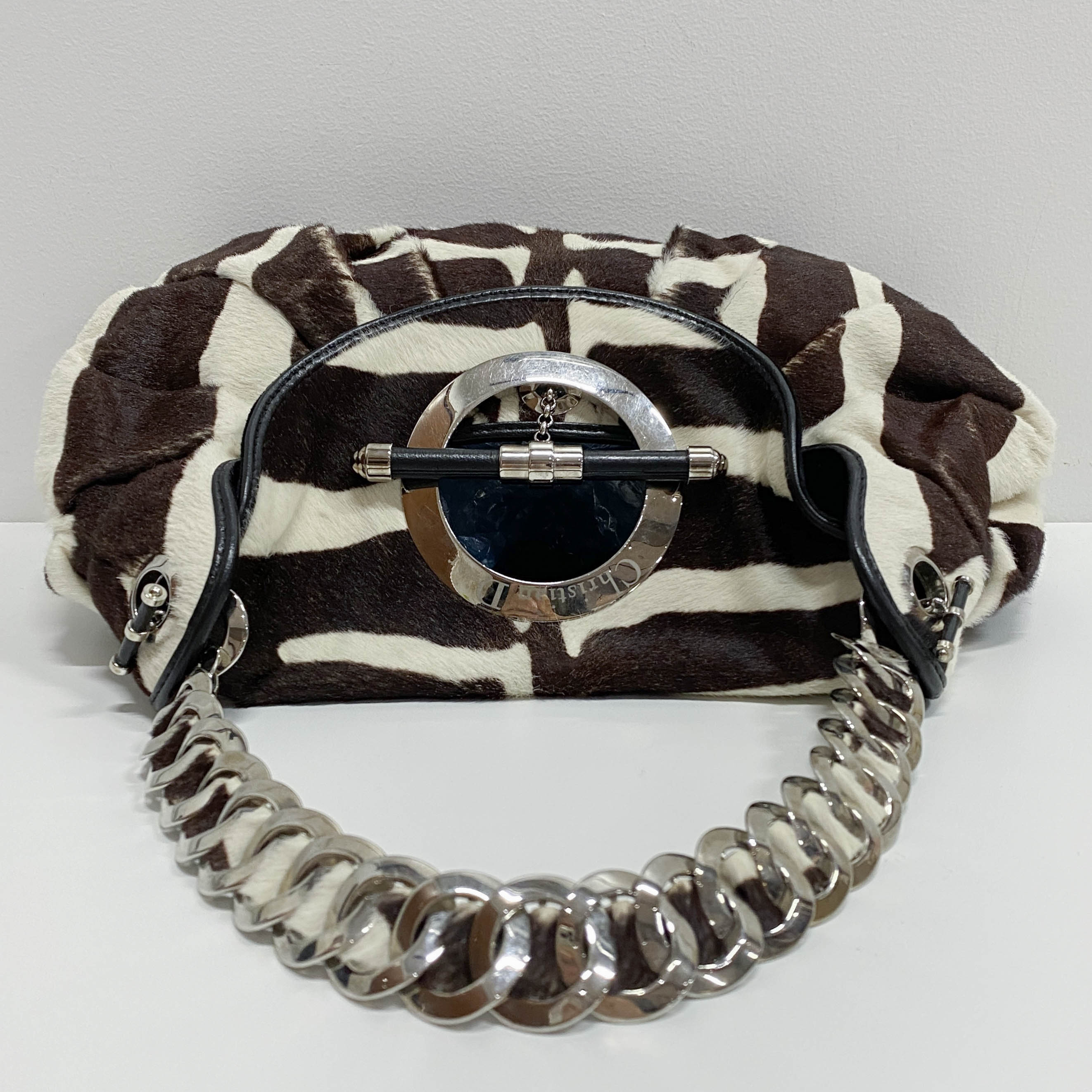 Jazzclub Zebra Print Pony Hair Shoulder Bag