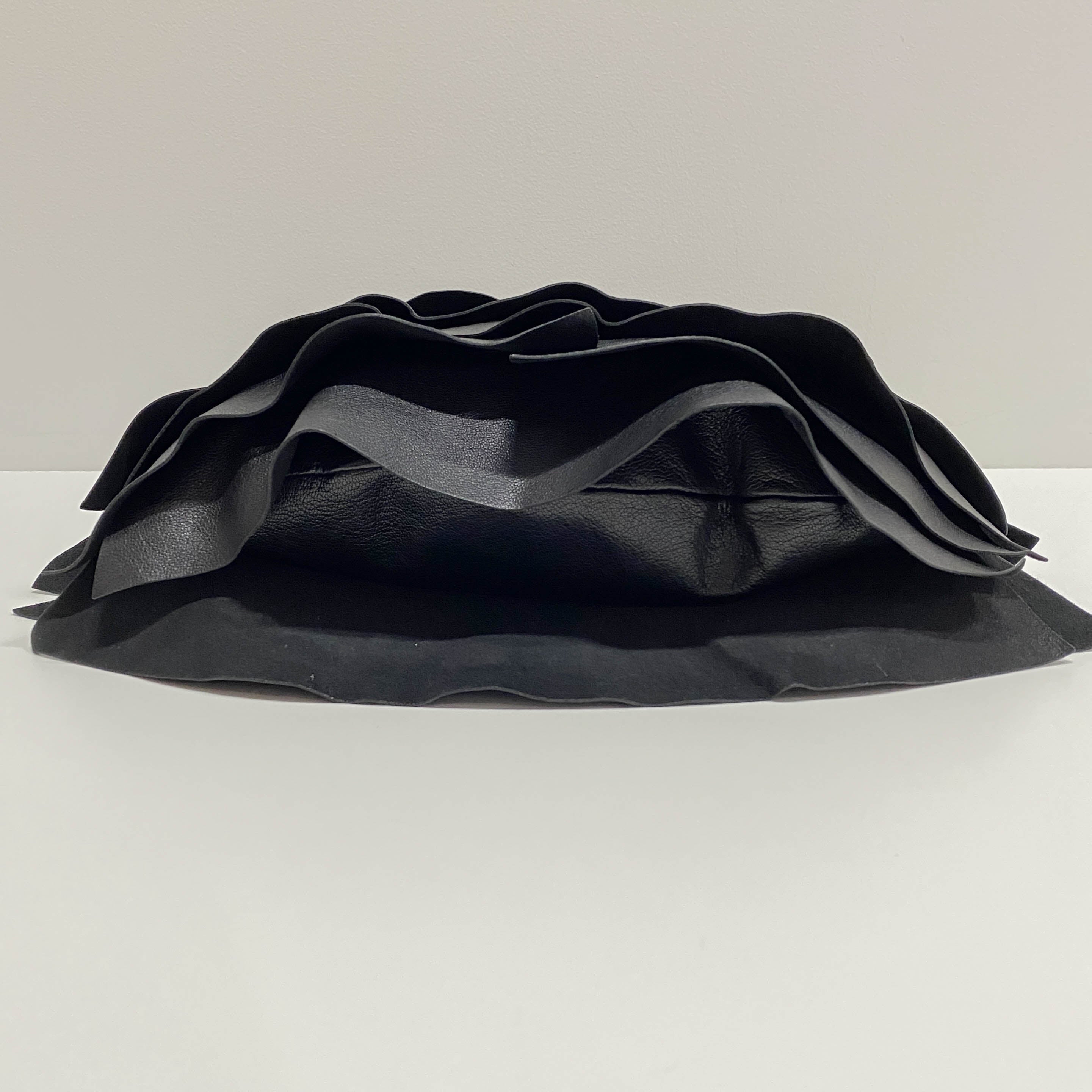 Saint Tropez Black Leather Shoulder Bag