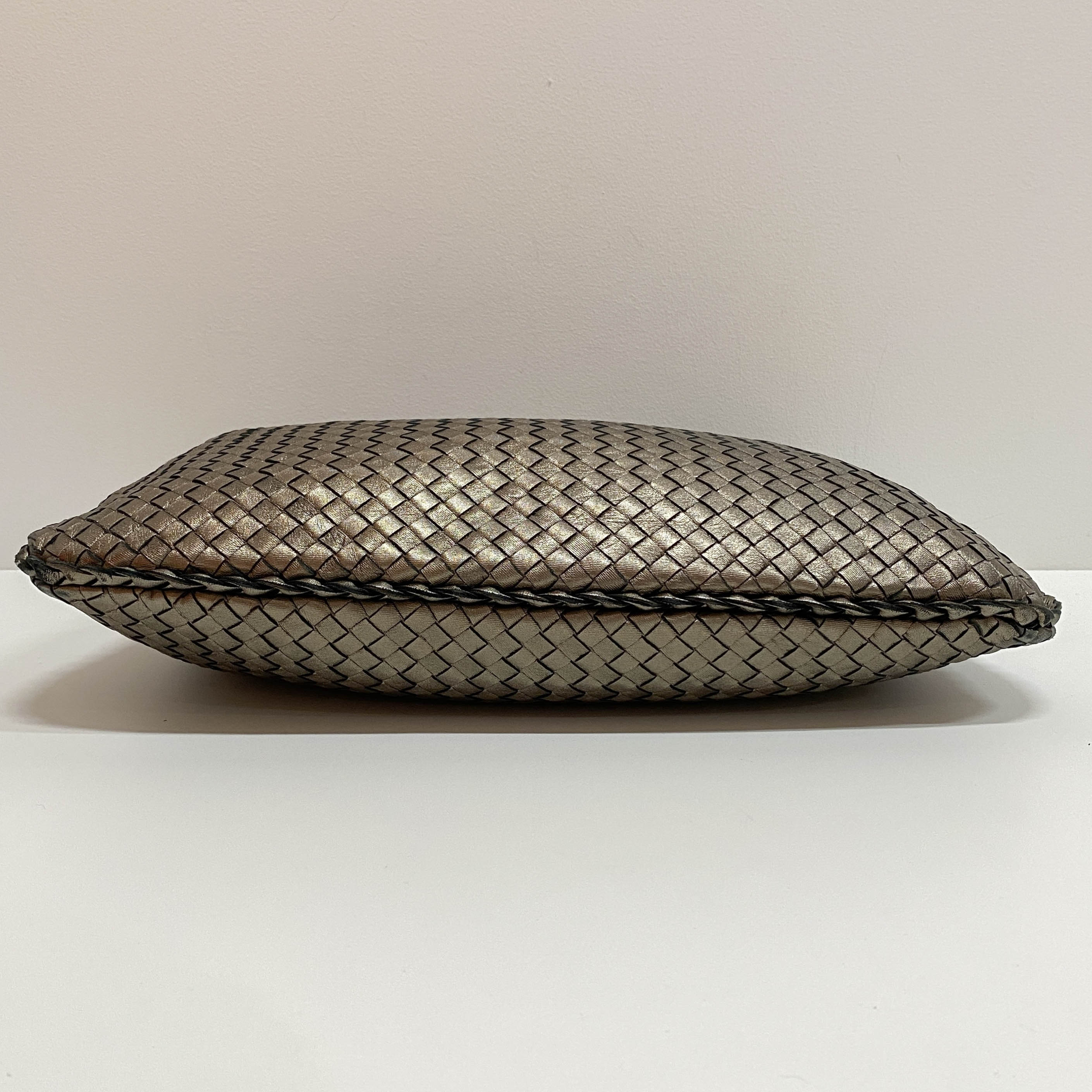 Intrecciato Gold Leather Hobo Bag