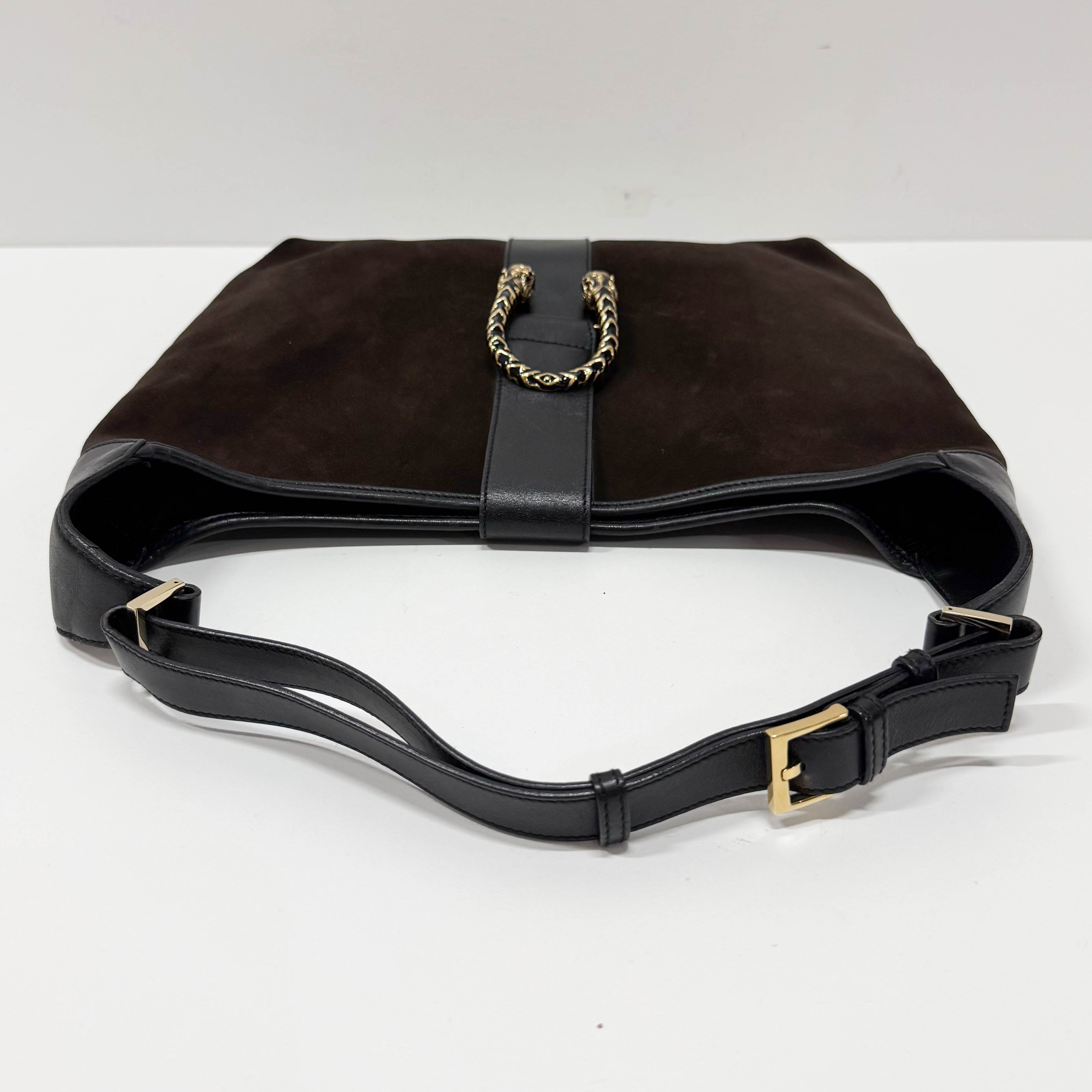 Dionysus Dark Brown Suede Hobo Bag