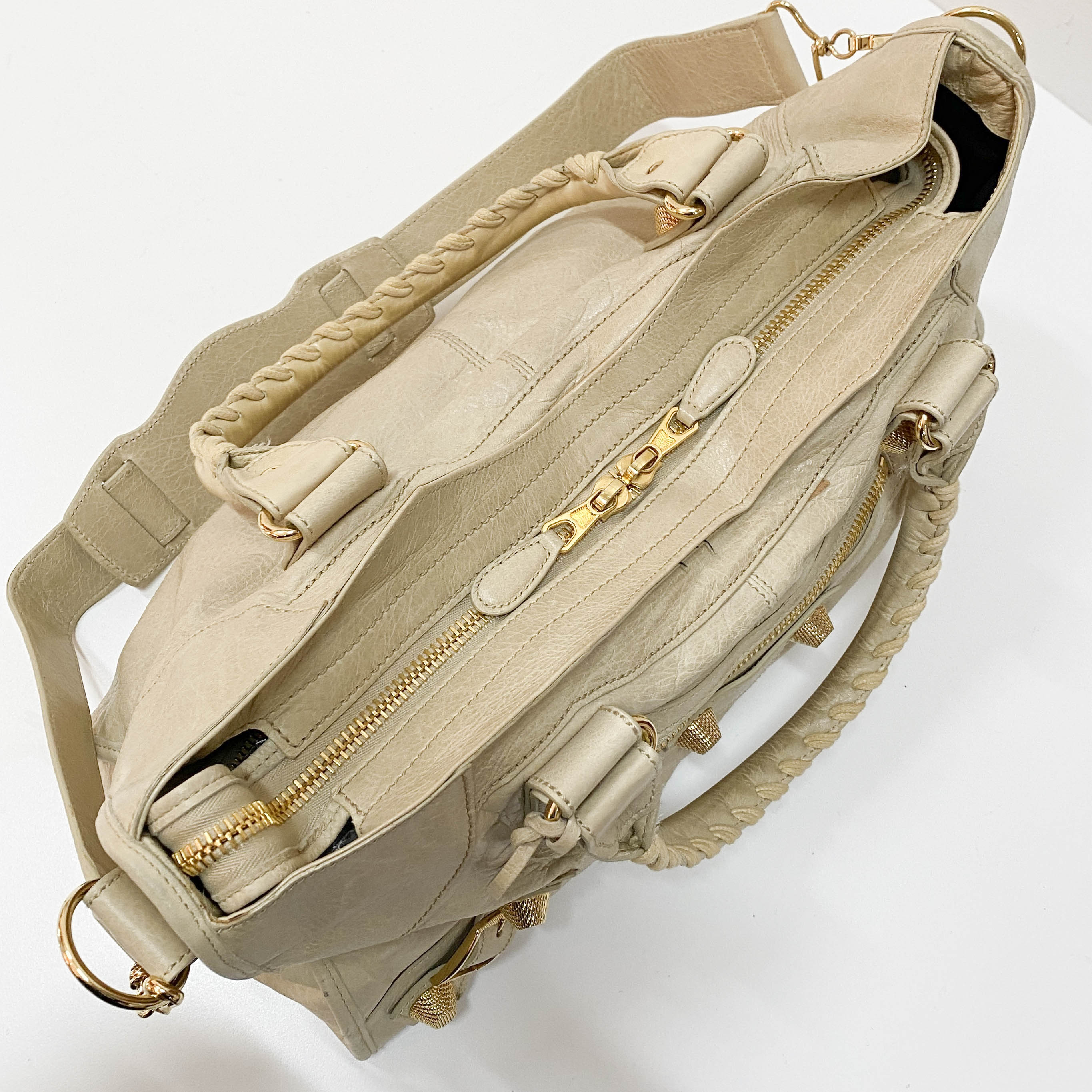 The Part Time Light Beige Calfskin Leather Two Way Bag