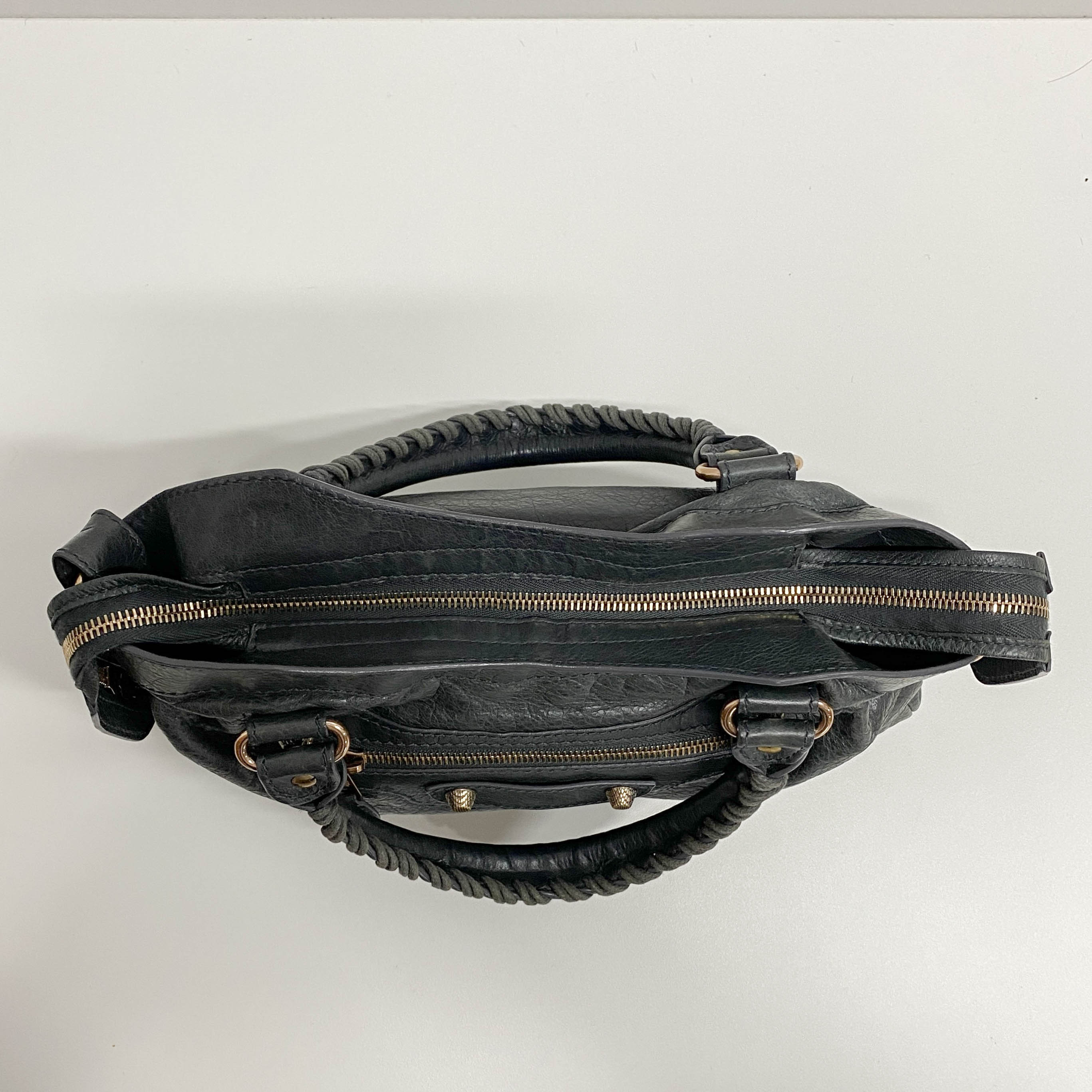 The Town Grey Calfskin Leather Two Way Bag