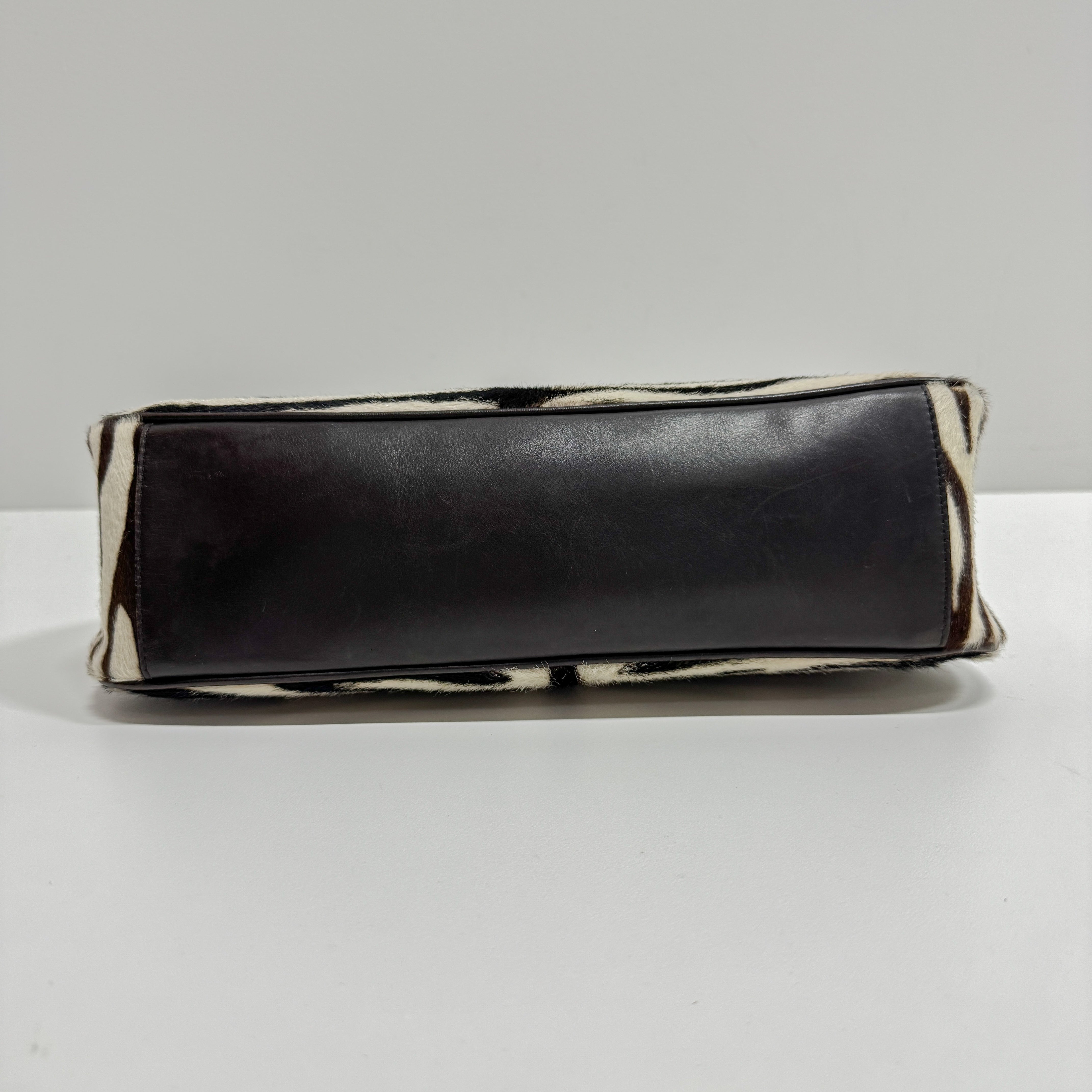 Zebra Print Pony Hair Shoulder Bag