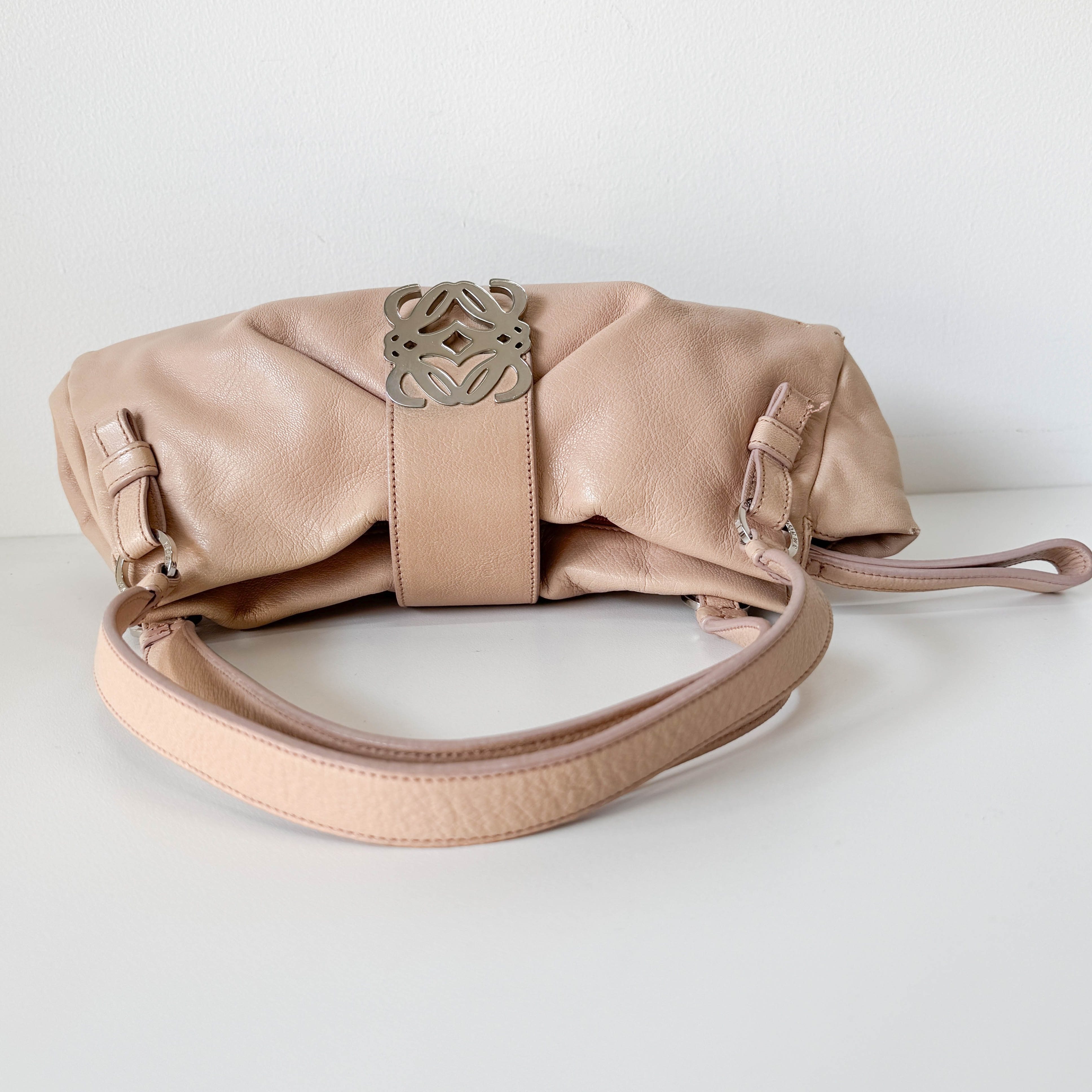 Anagram Pink/Beige Leather Shoulder Bag