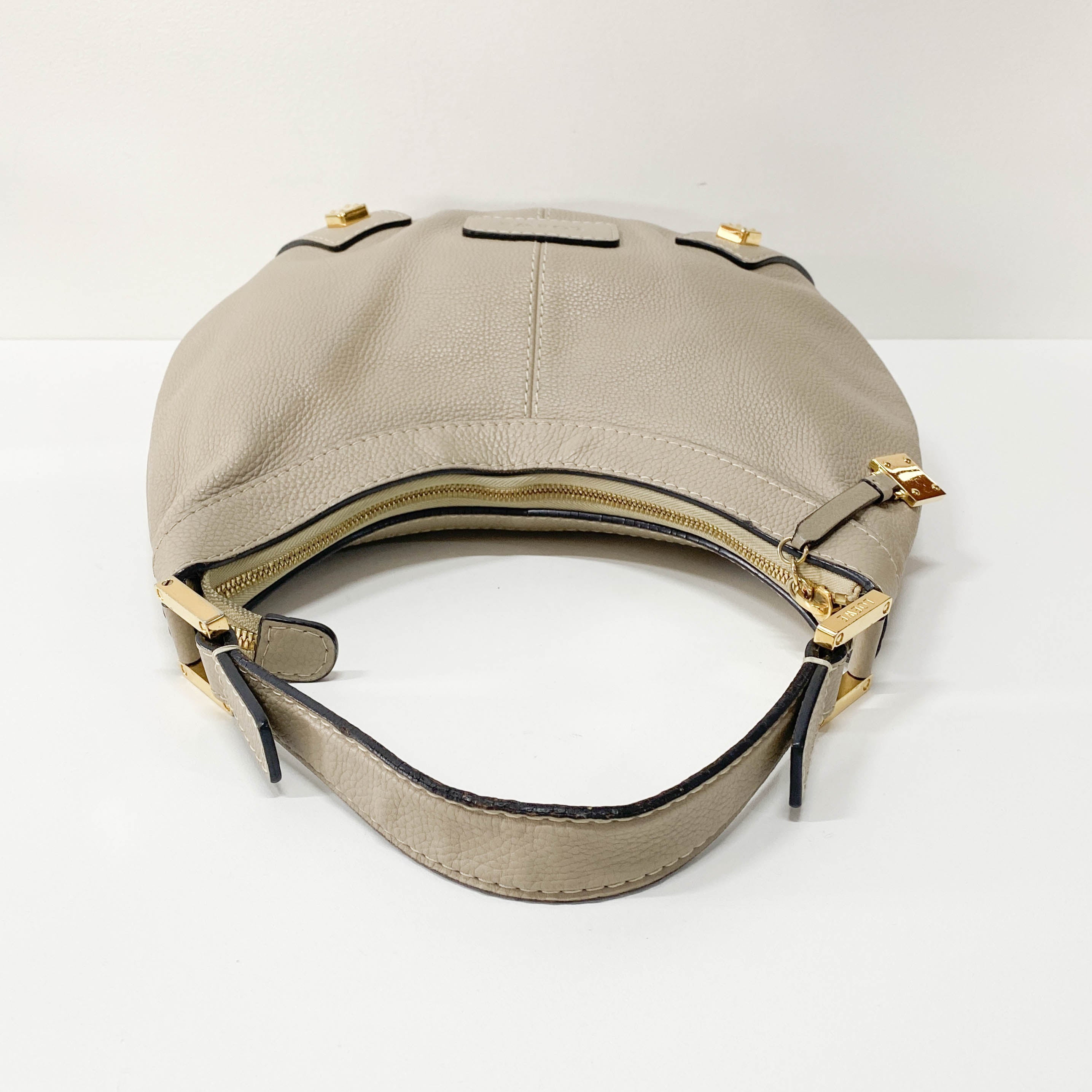 New Road Beige Leather Shoulder Bag