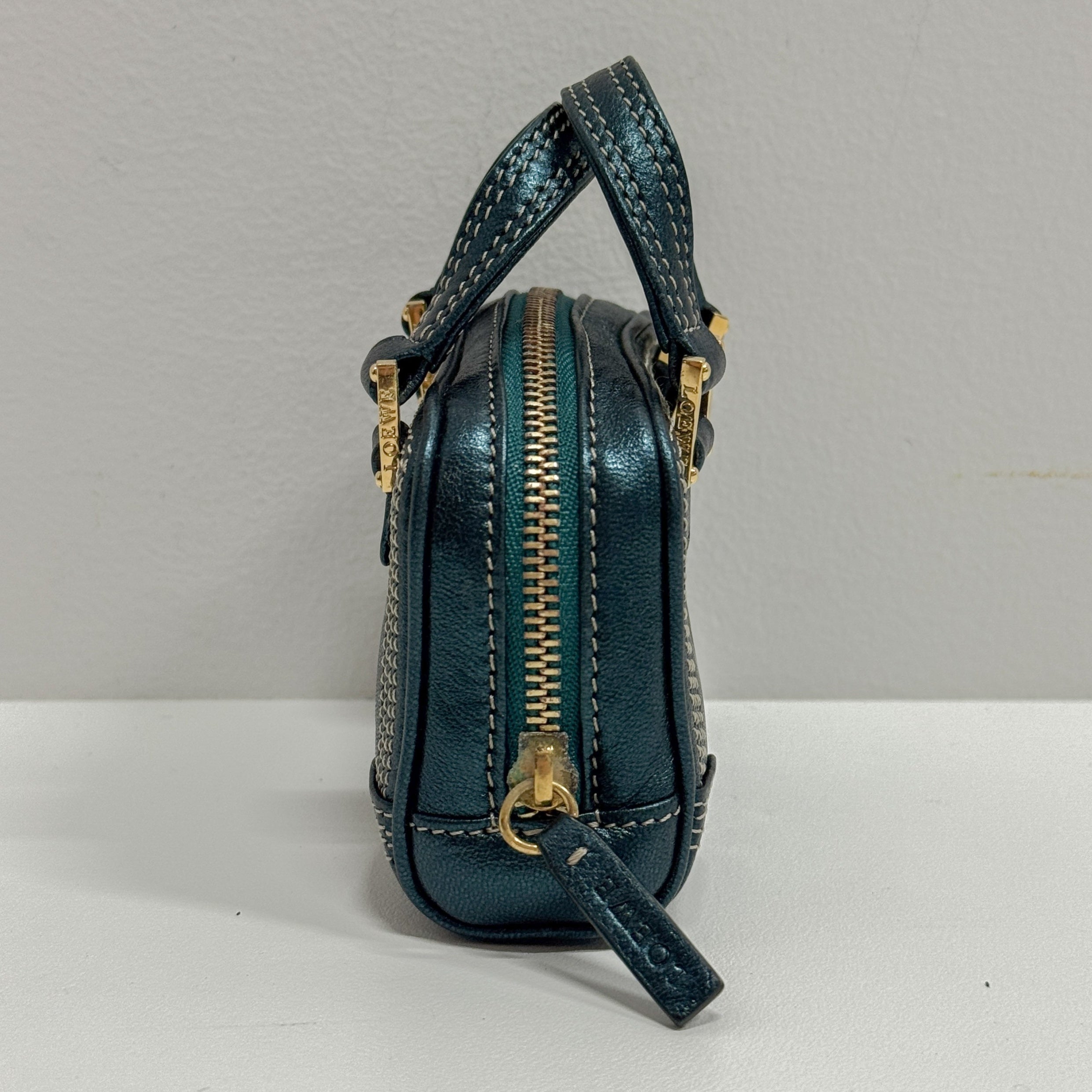 Amazona Micro Mini Blue Leather Two Way Bag