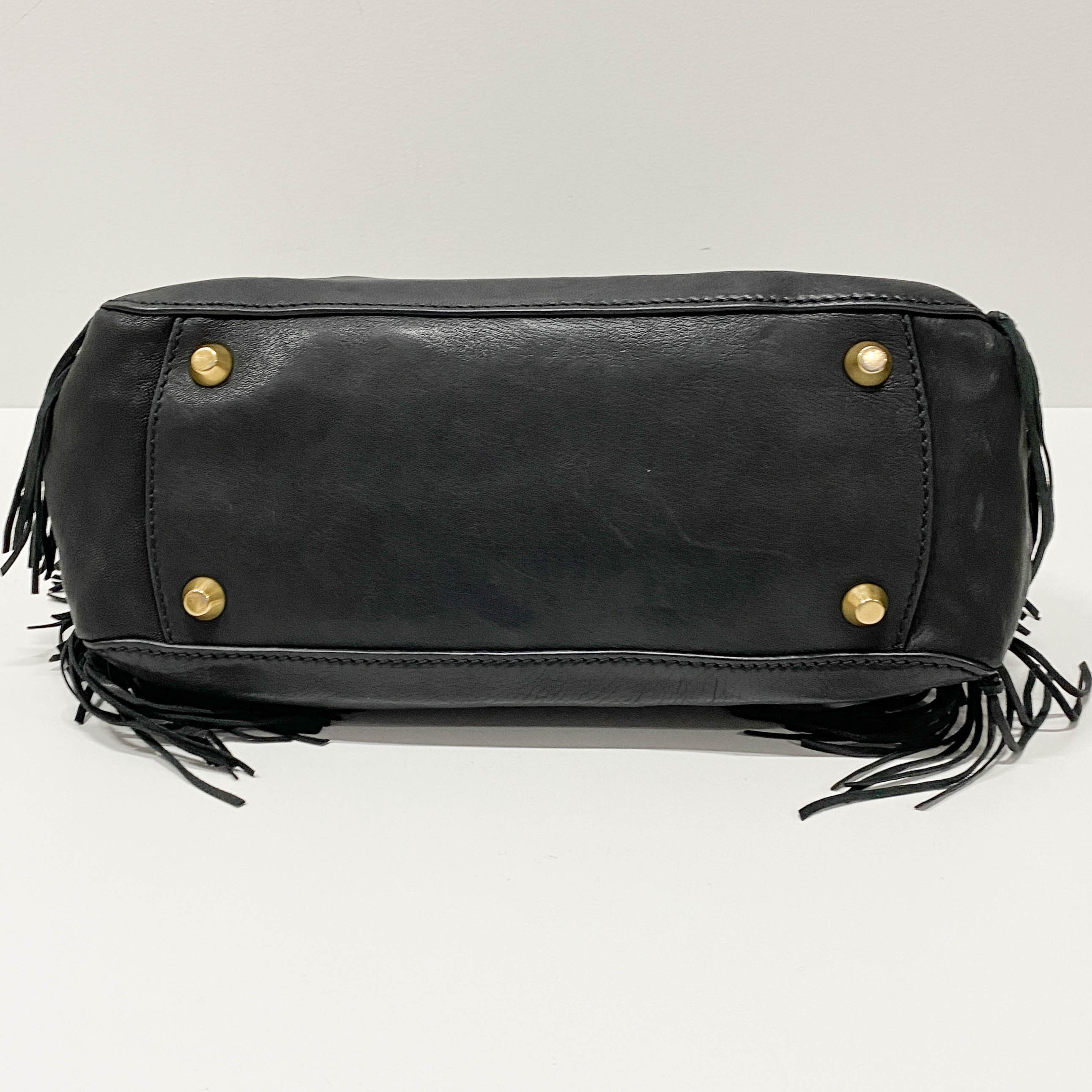 Vitello Caribu Black Calfskin Leather Hand Bag