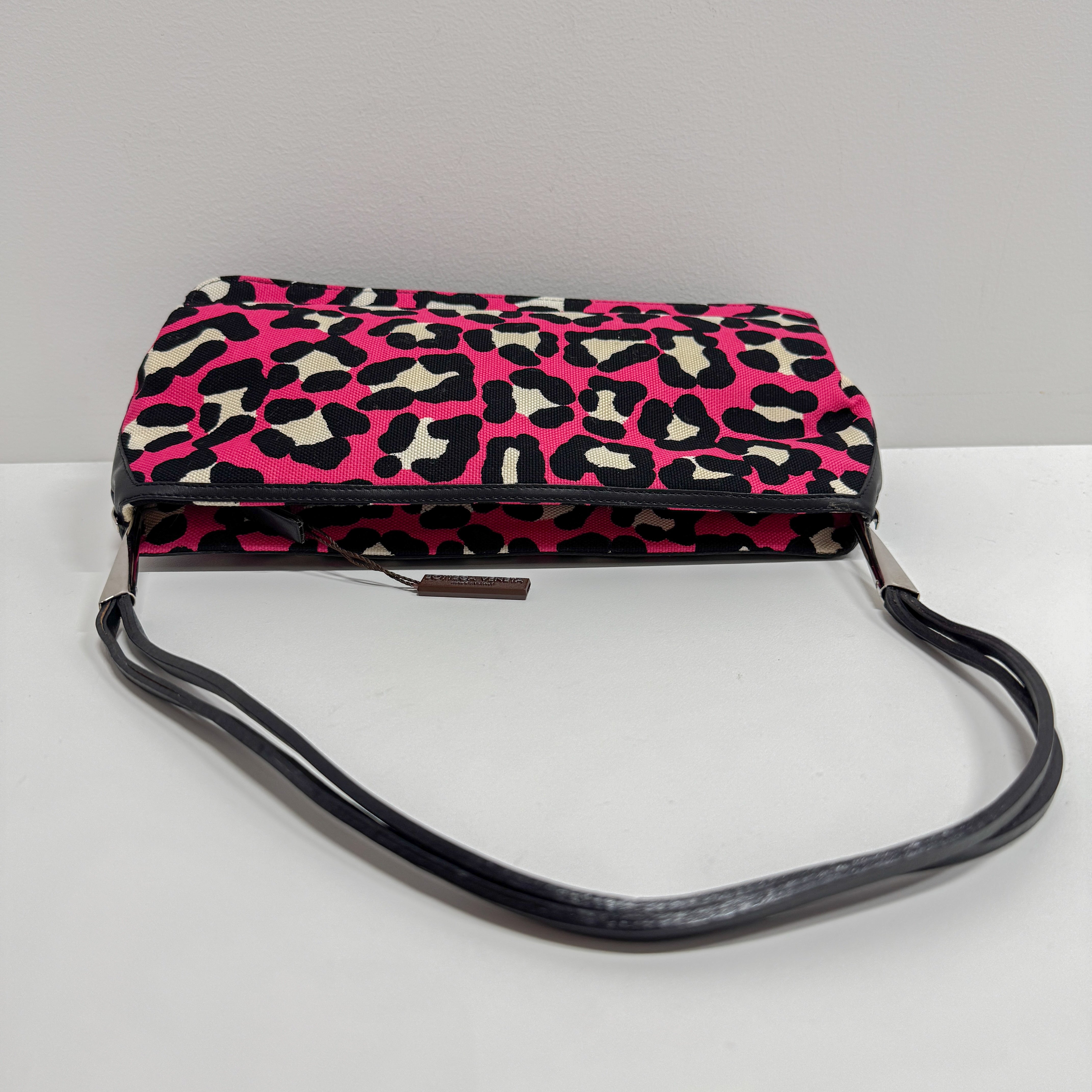 Pink Leopard Print Cotton Shoulder Bag