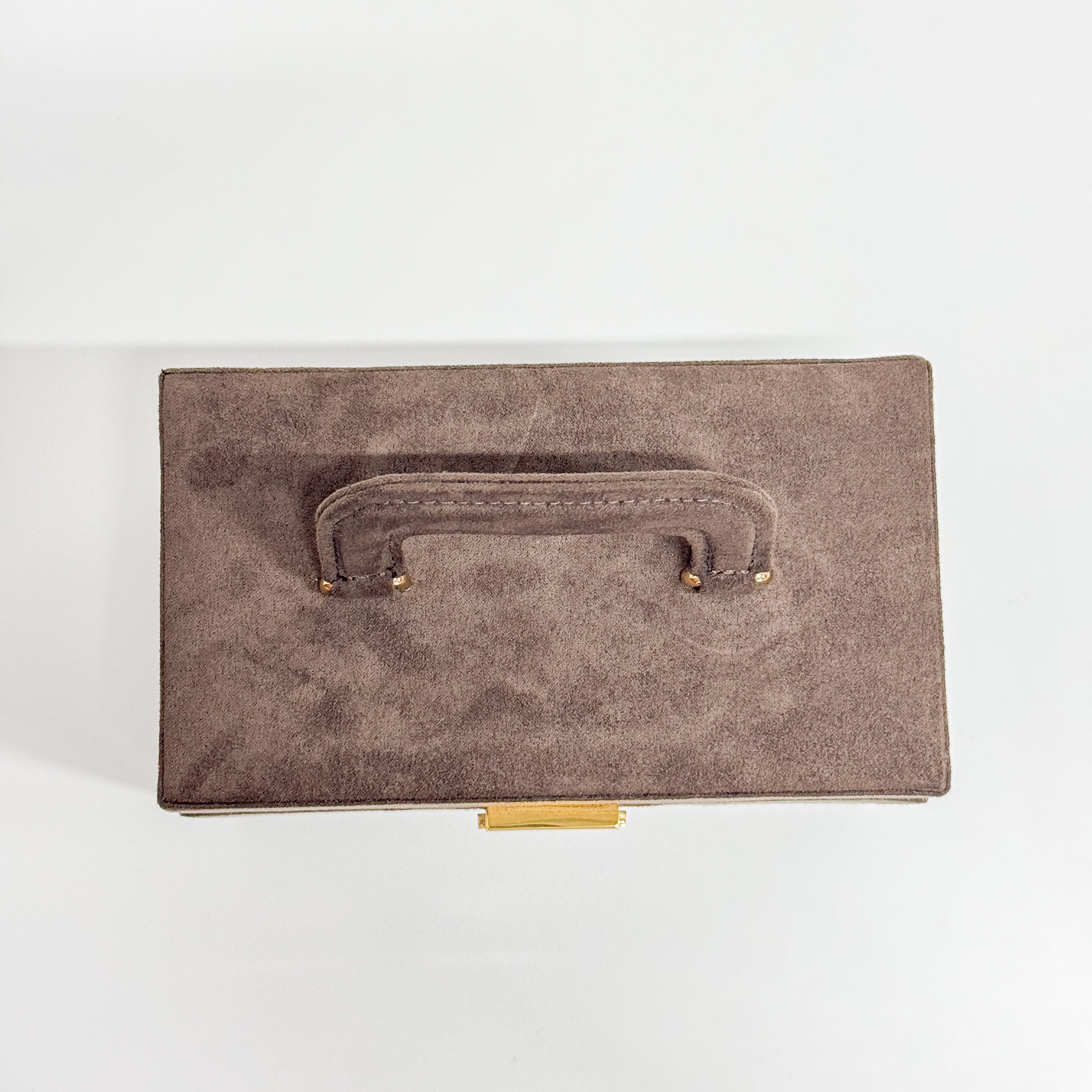 Brown Suede Makeup/Vanity Bag