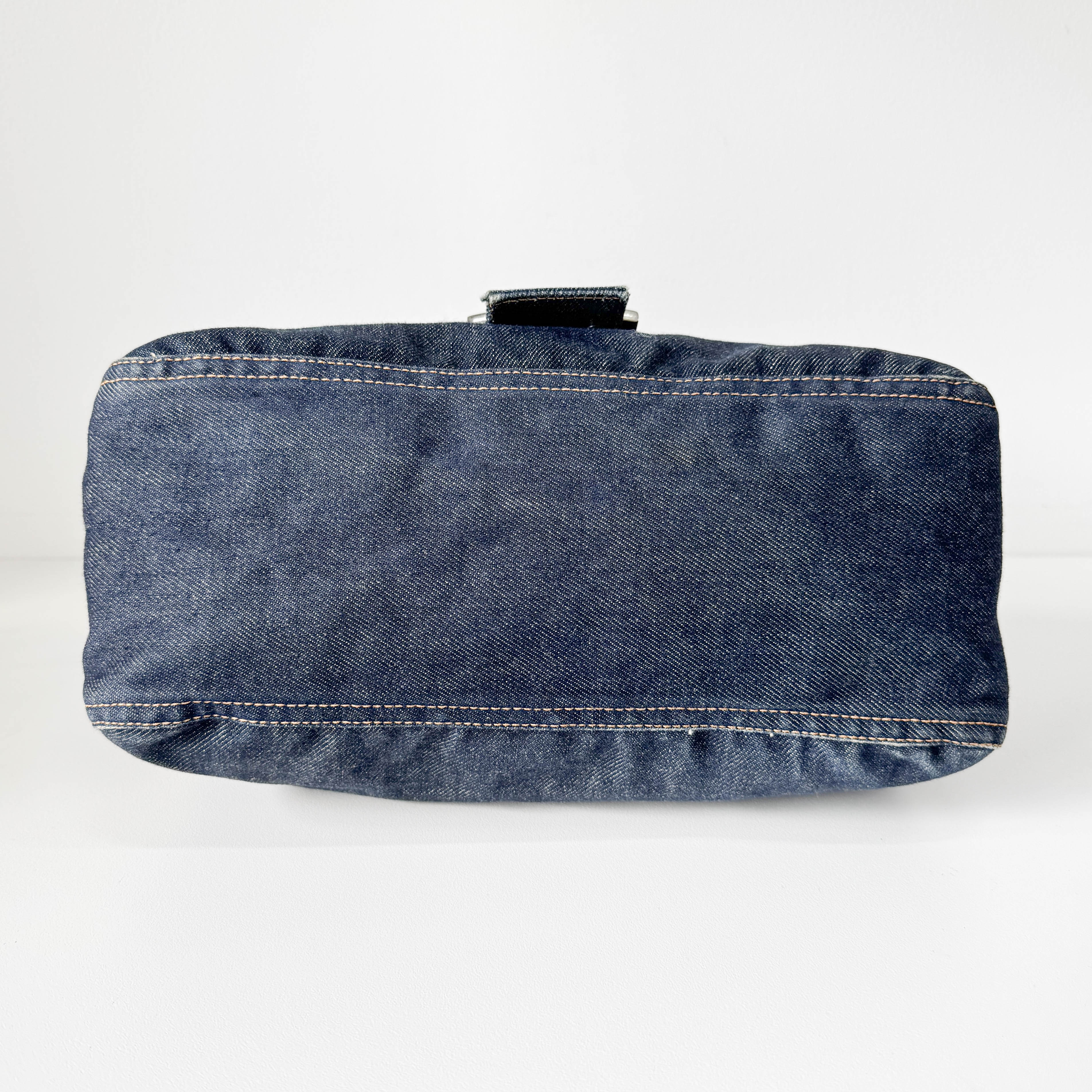 Mamma Baguette Blue Denim Shoulder Bag