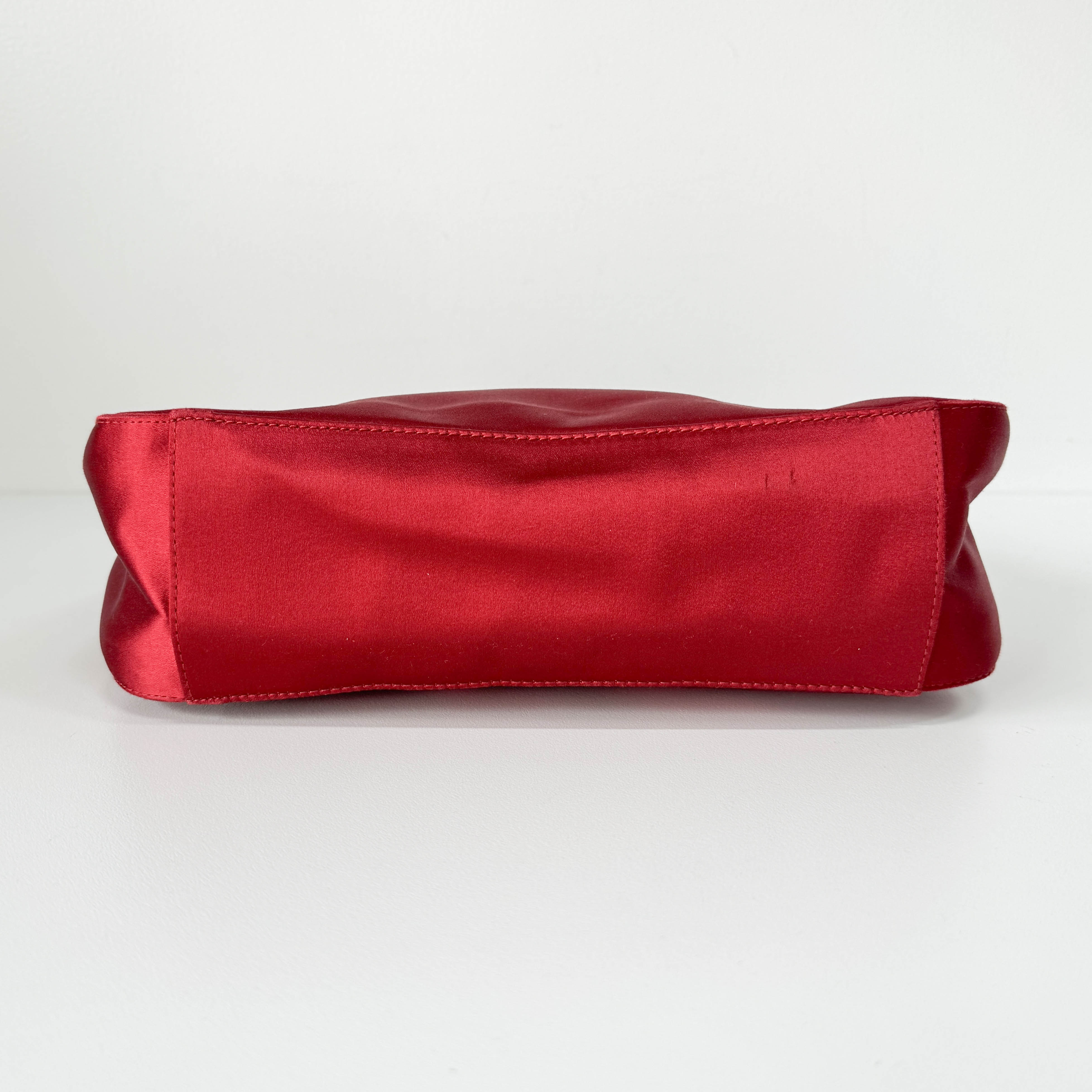 Red Satin Shoulder Bag