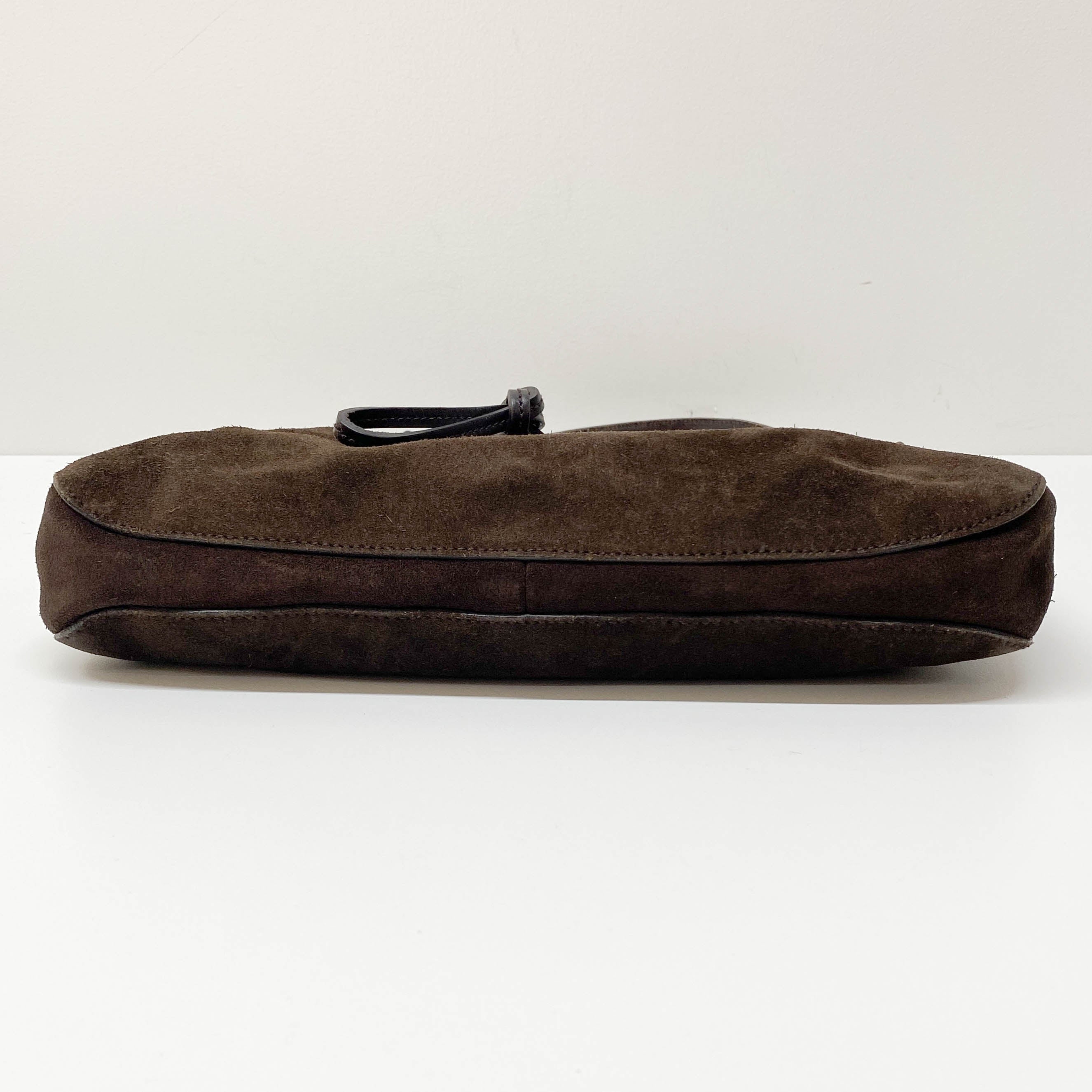 Vintage Brown Suede Shoulder Bag