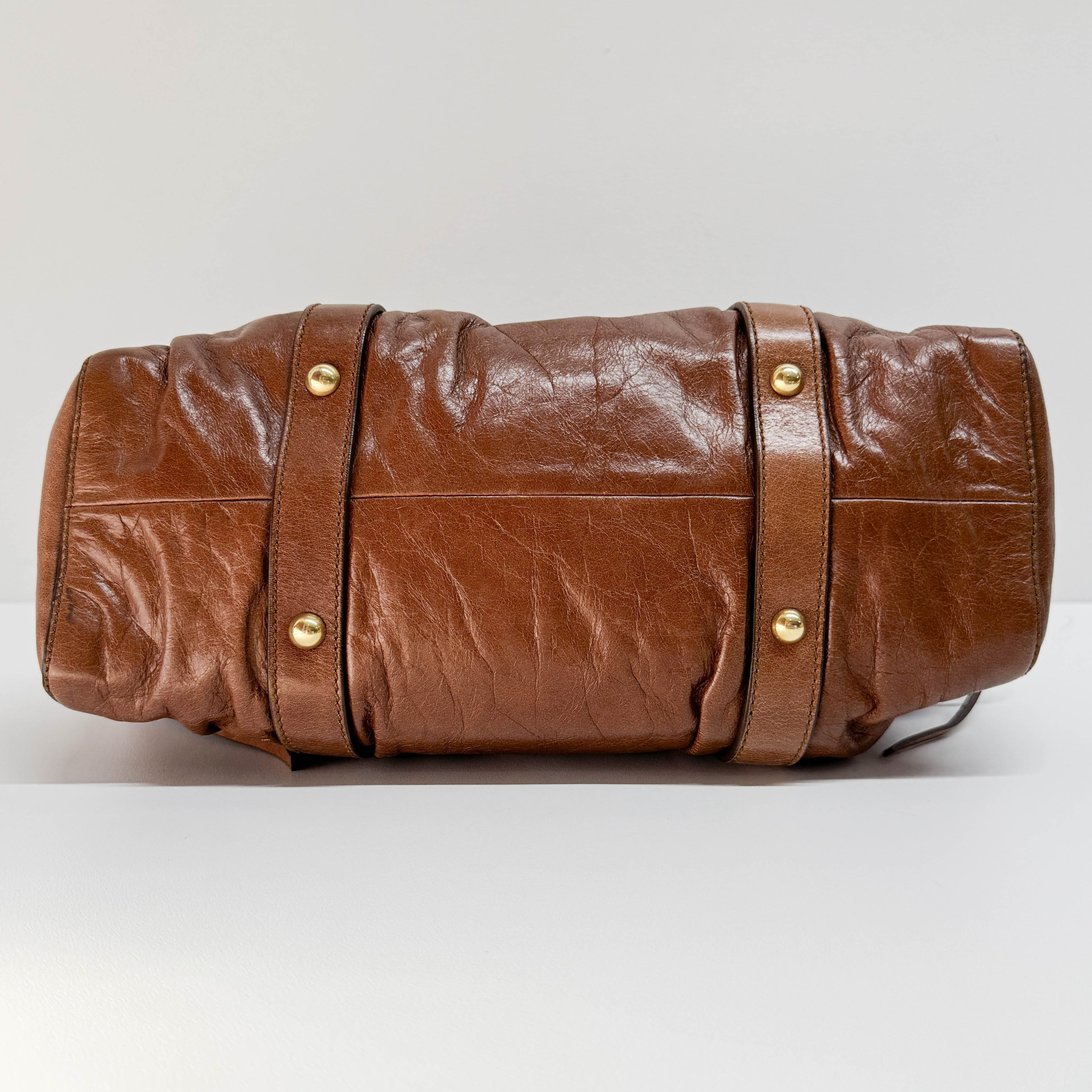 Vitello Brown Leather Two Way Bag