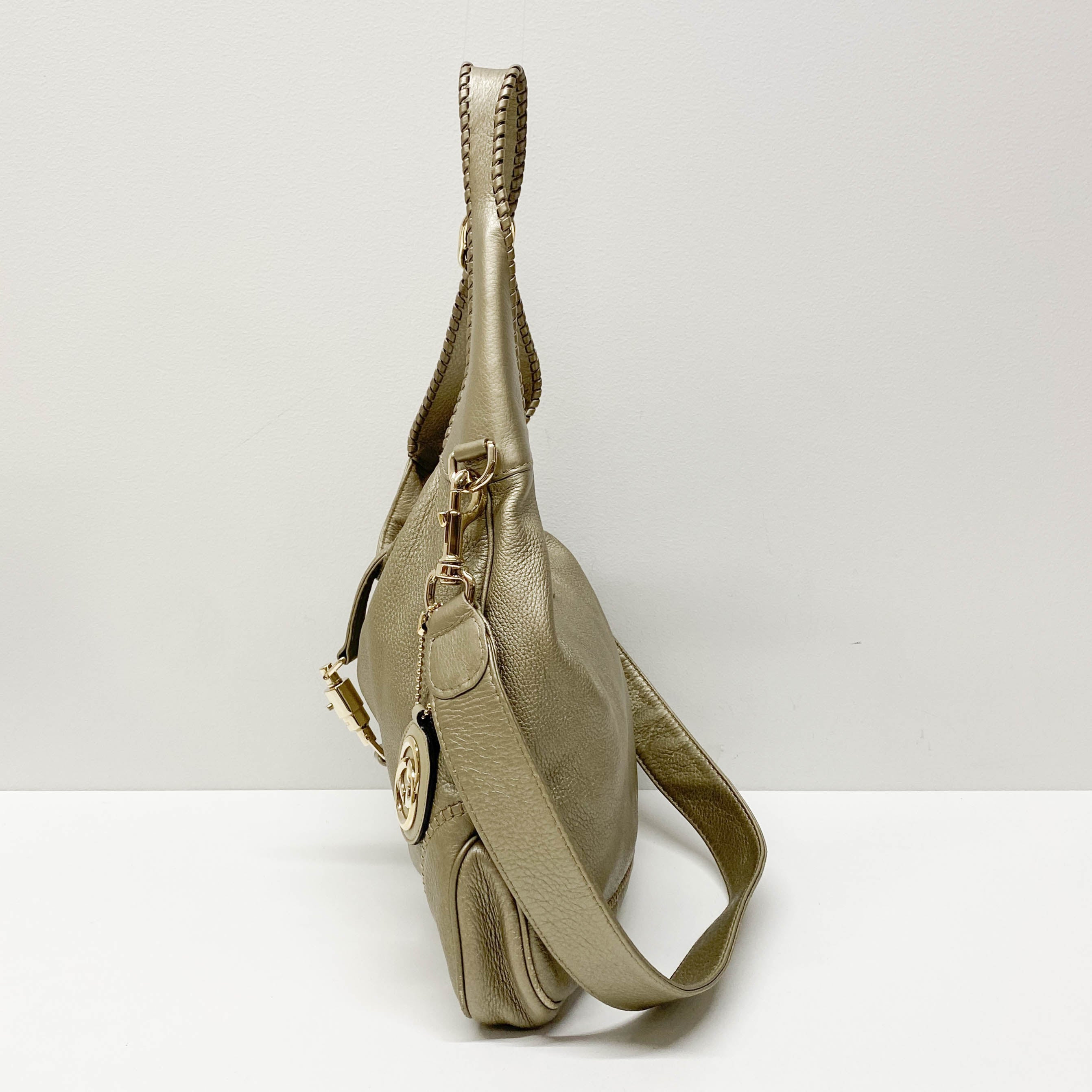 Jackie Gold Metallic Shoulder Bag