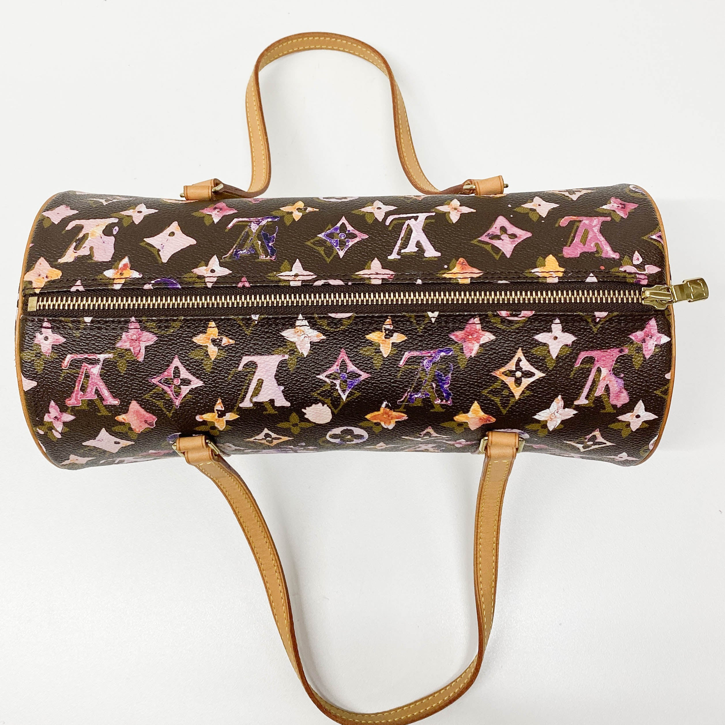 Papillon Watercolor Monogram Hand Bag