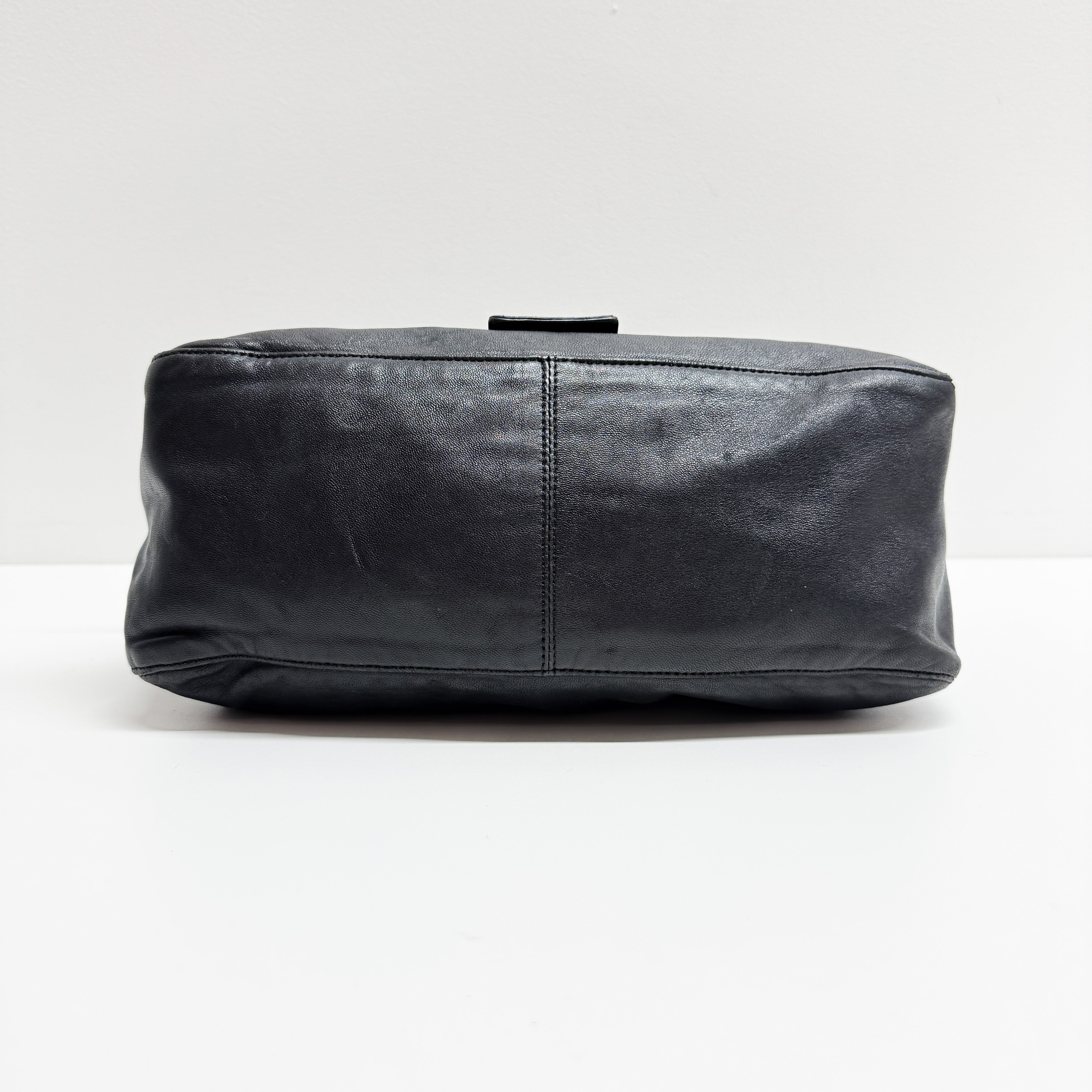 Mamma Baguette Black Leather Shoulder Bag