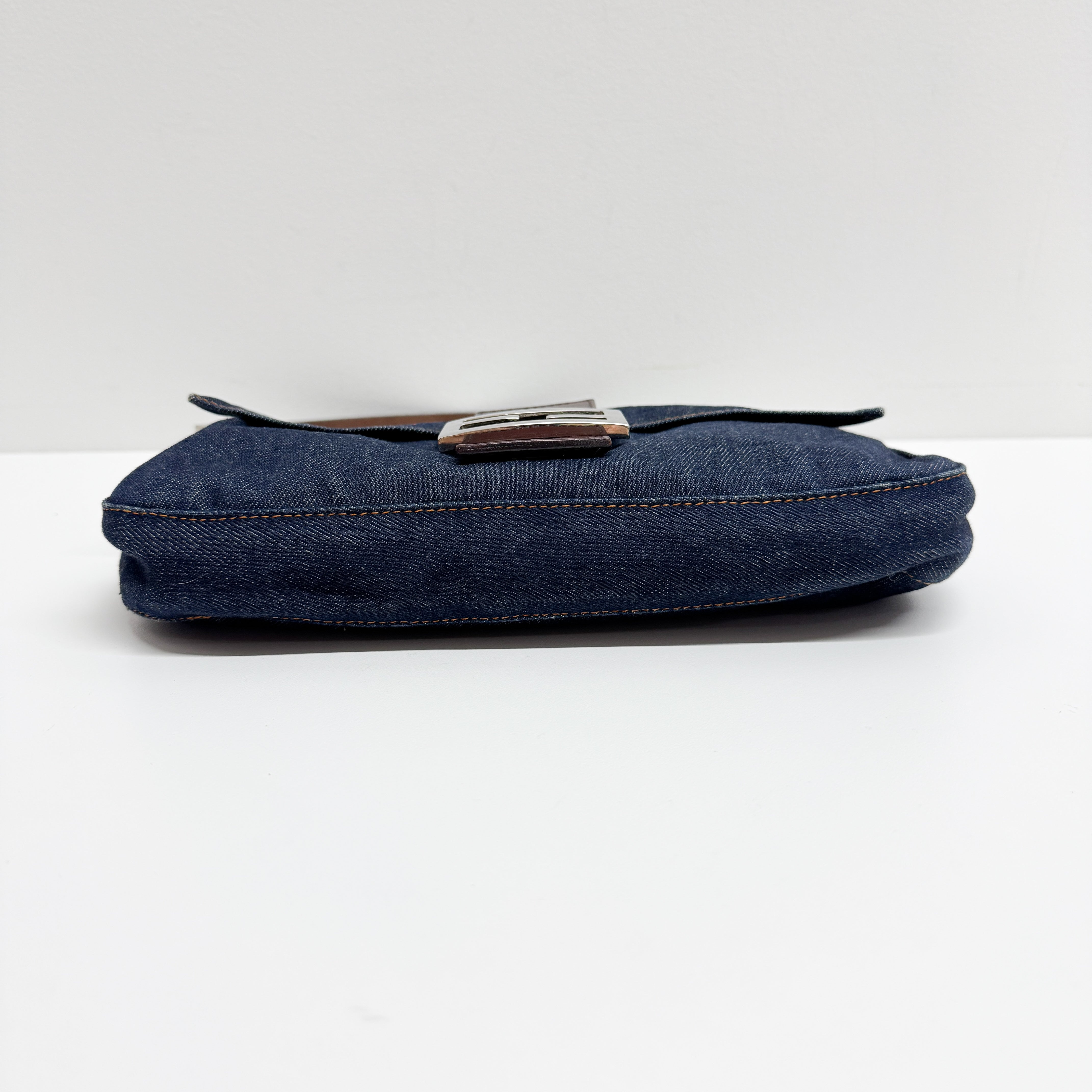 Baguette Blue Denim Shoulder Bag