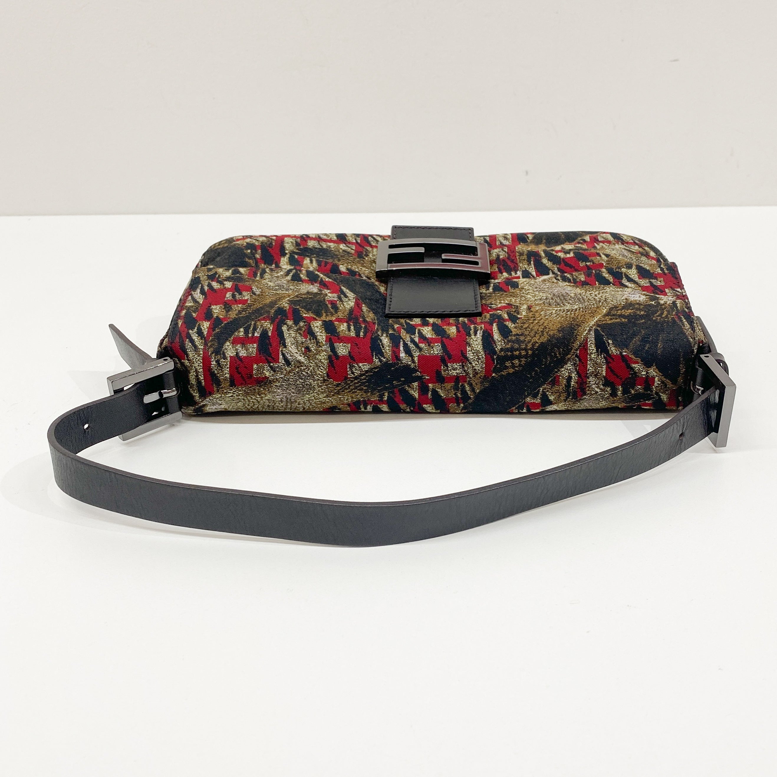 Baguette Multi-color Canvas Shoulder Bag