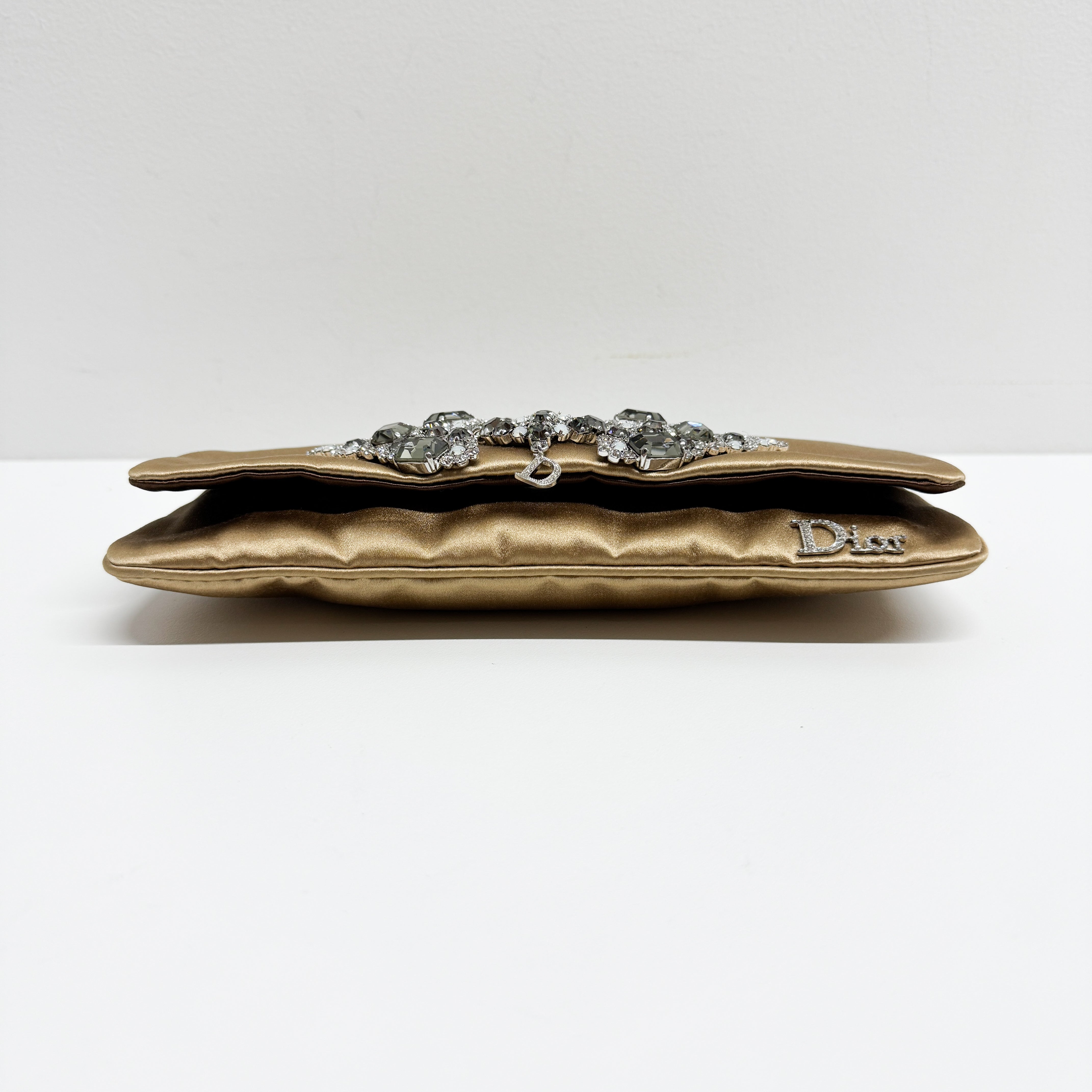 Gold Satin Clutch/Crossbody Bag