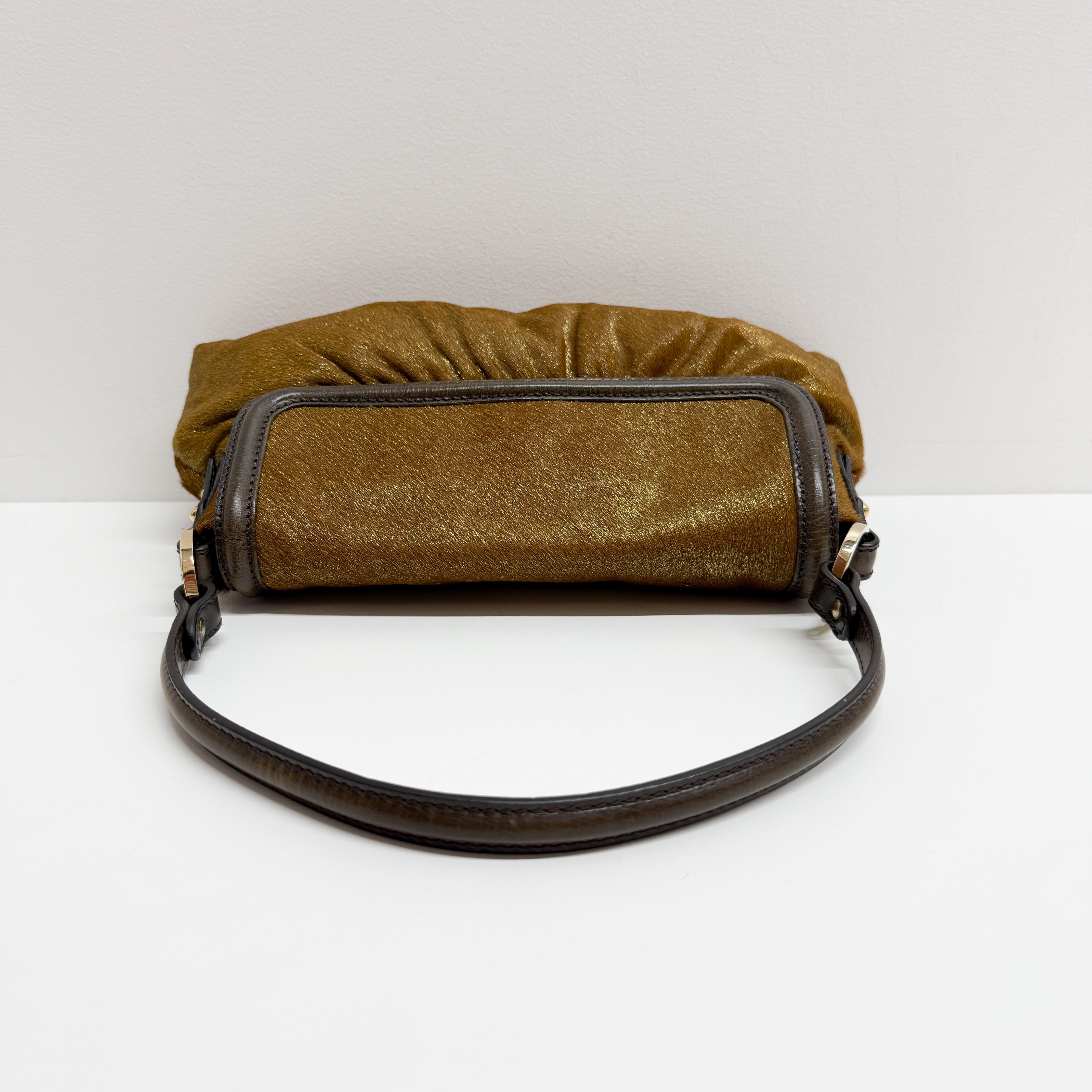 Chef Gold Pony Hair Shoulder Bag