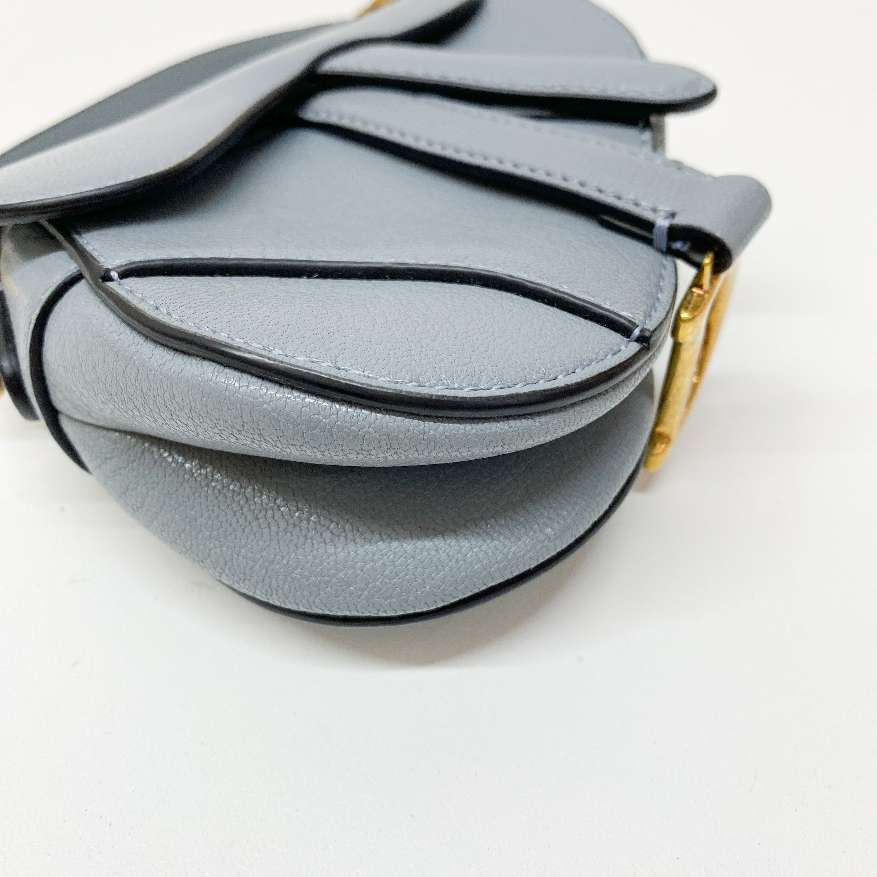 Mini Saddle Blue Leather Hand Bag