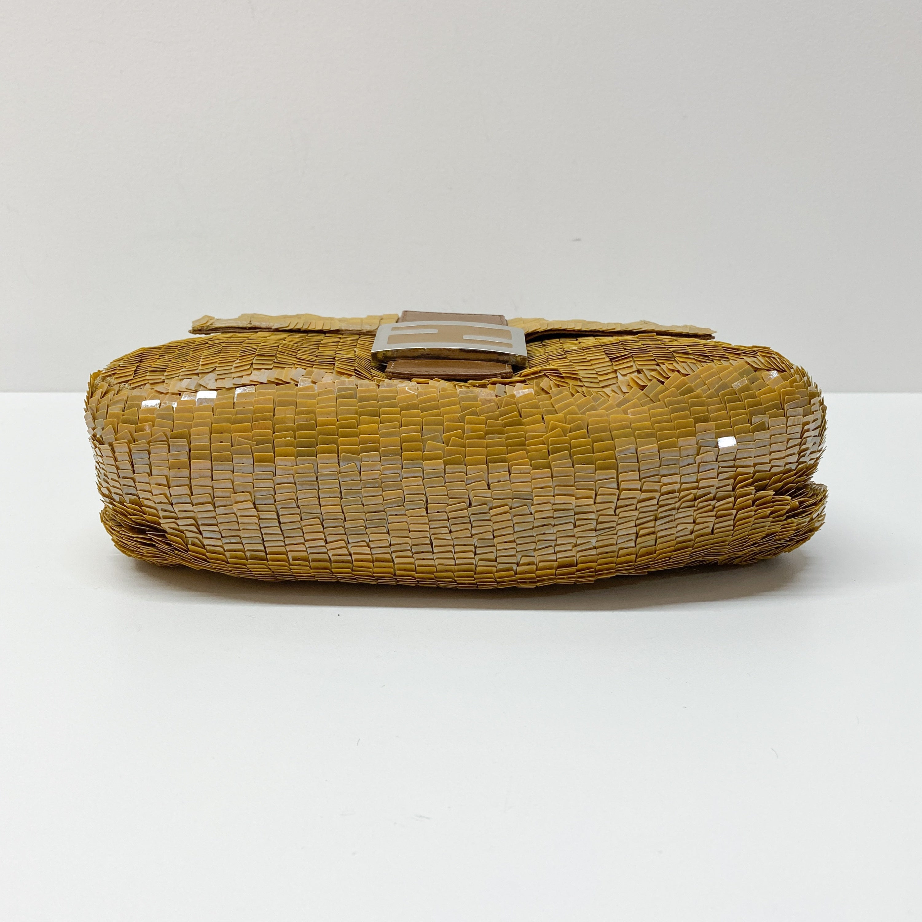 Mamma Baguette Caramel Brown Sequin Shoulder Bag