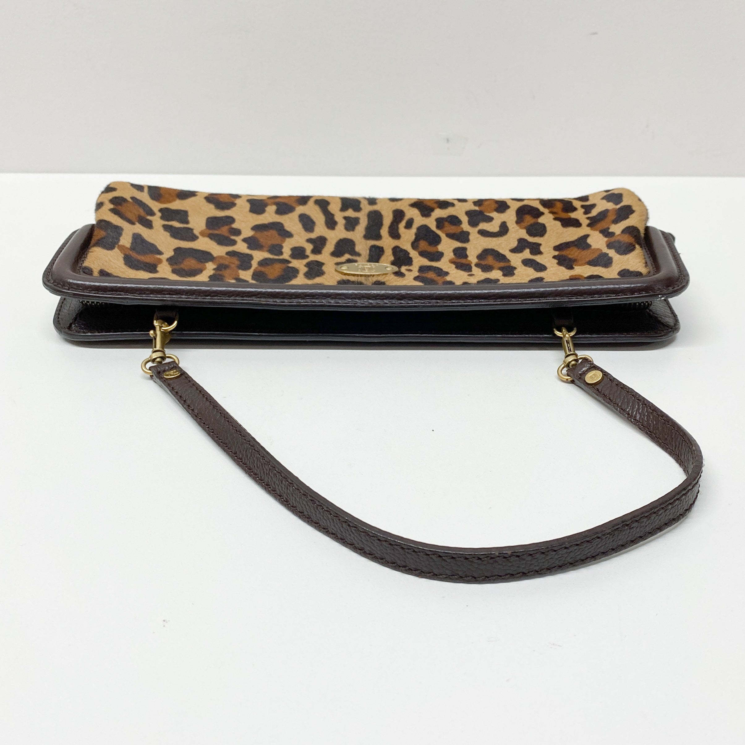 Vintage Brown Leopard Print Pony Hair Two Way Bag