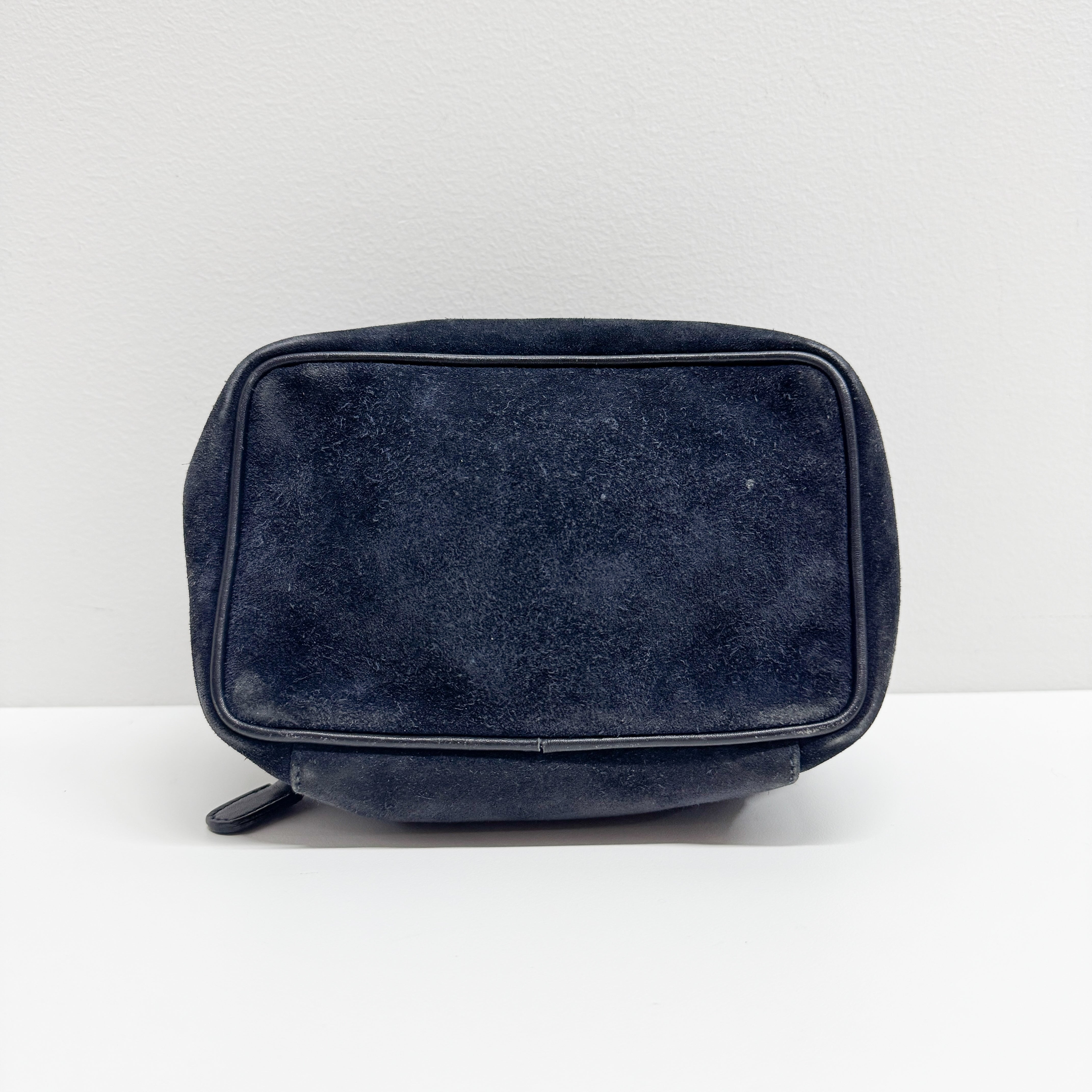 Horsebit Navy Blue Suede Pouch