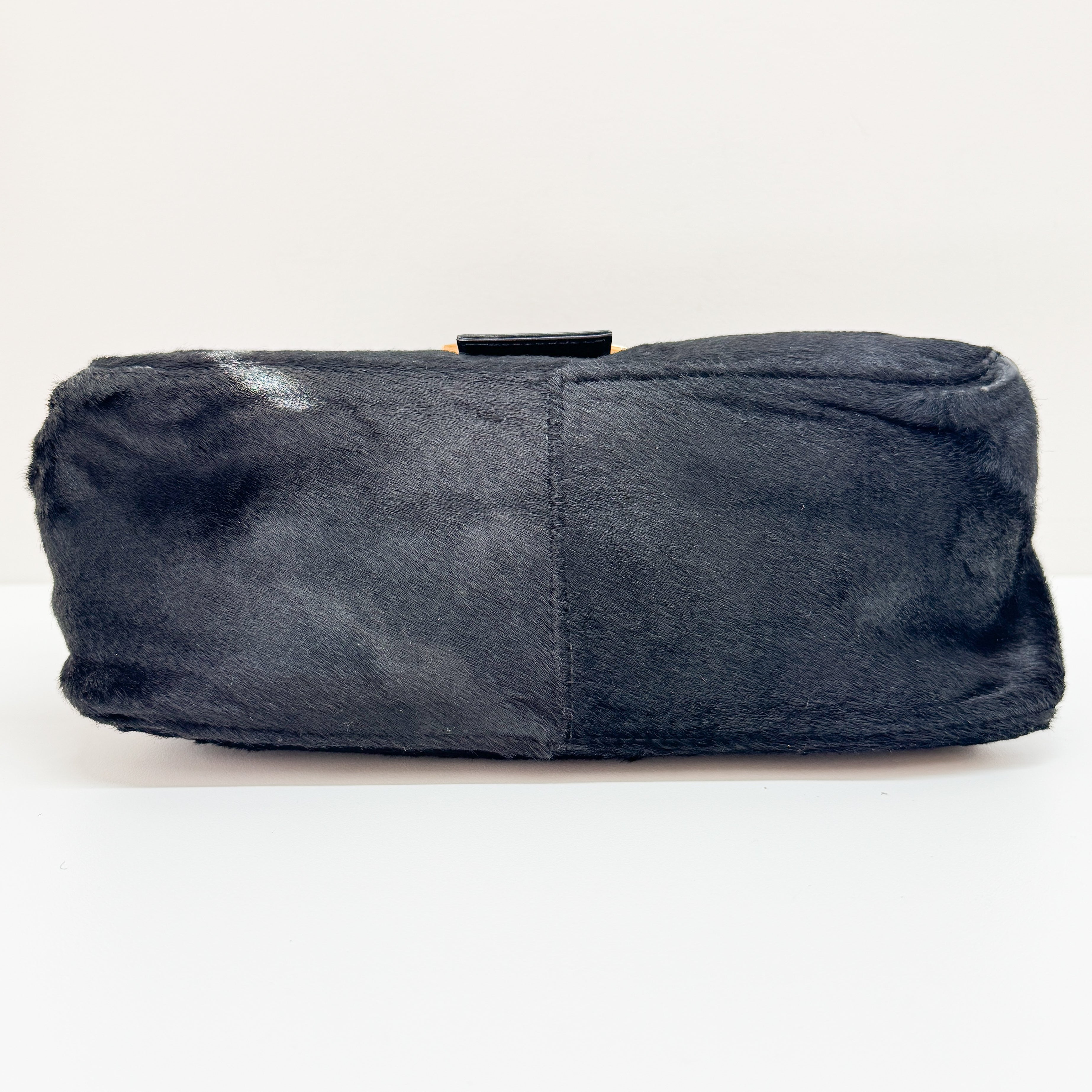 Mamma Baguette Black Pony Hair Shoulder Bag