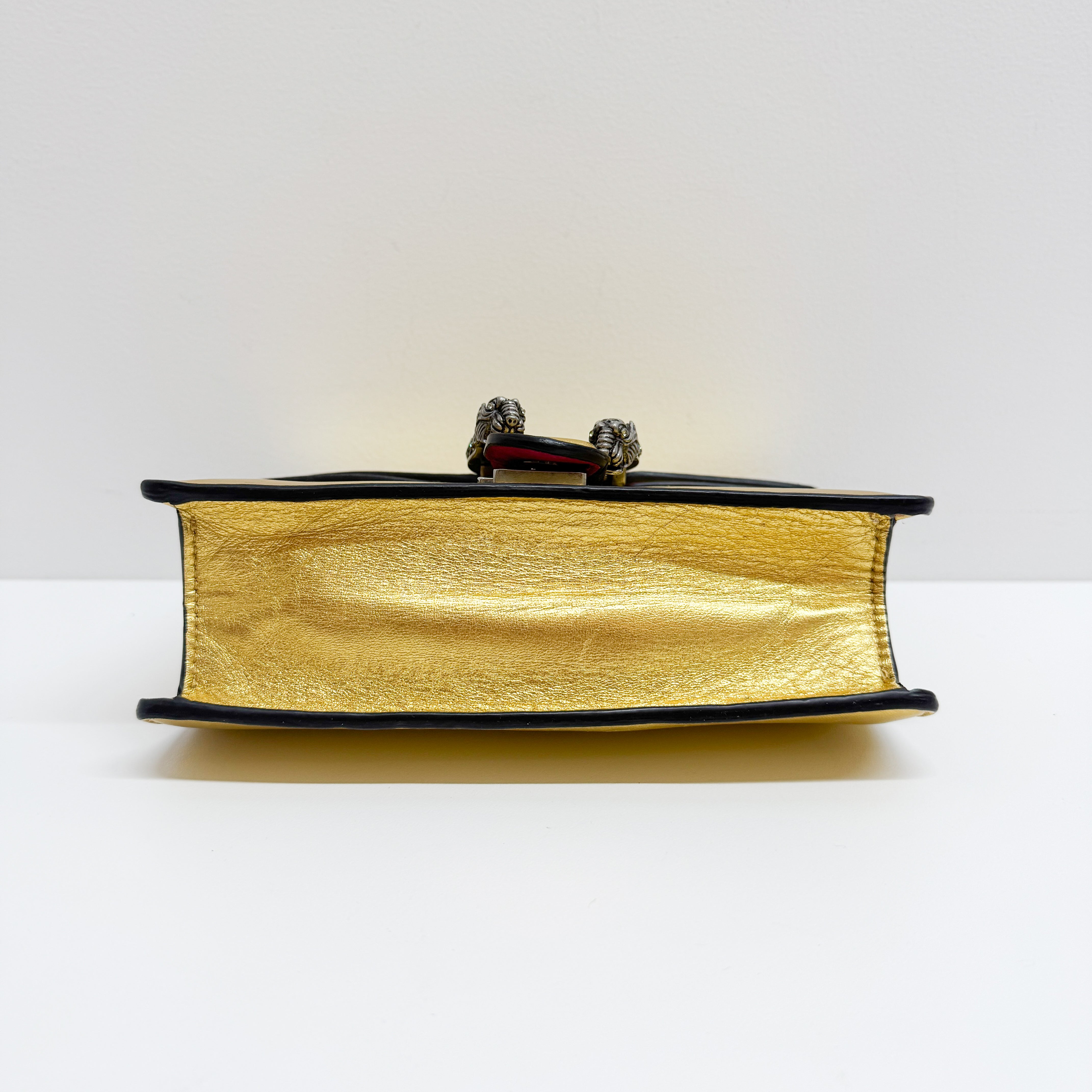 Dionysus Mini Gold Leather Shoulder Bag