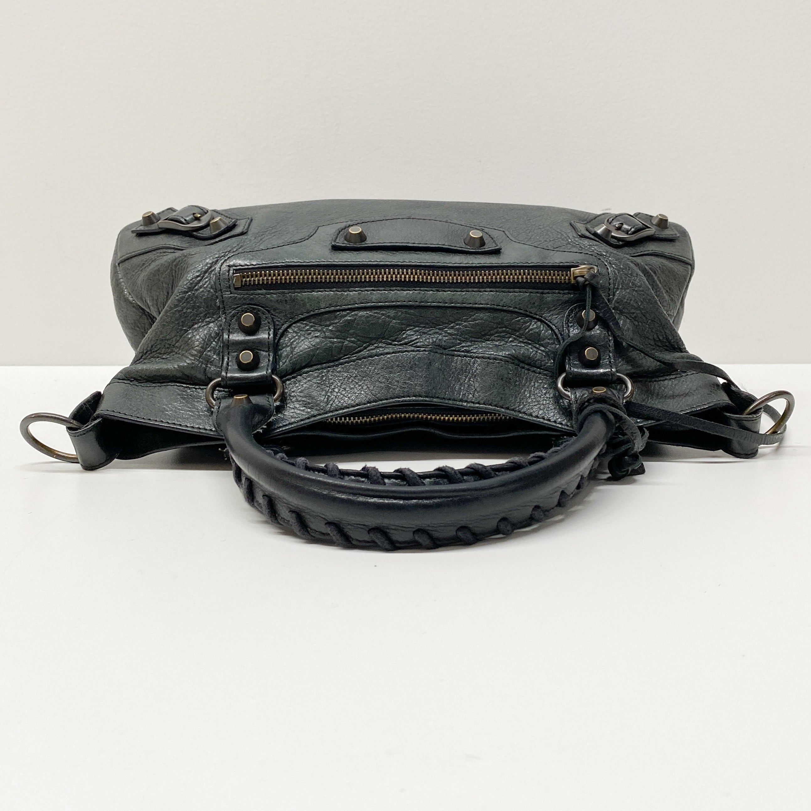 Mini City Black Calfskin Leather Two Way Bag