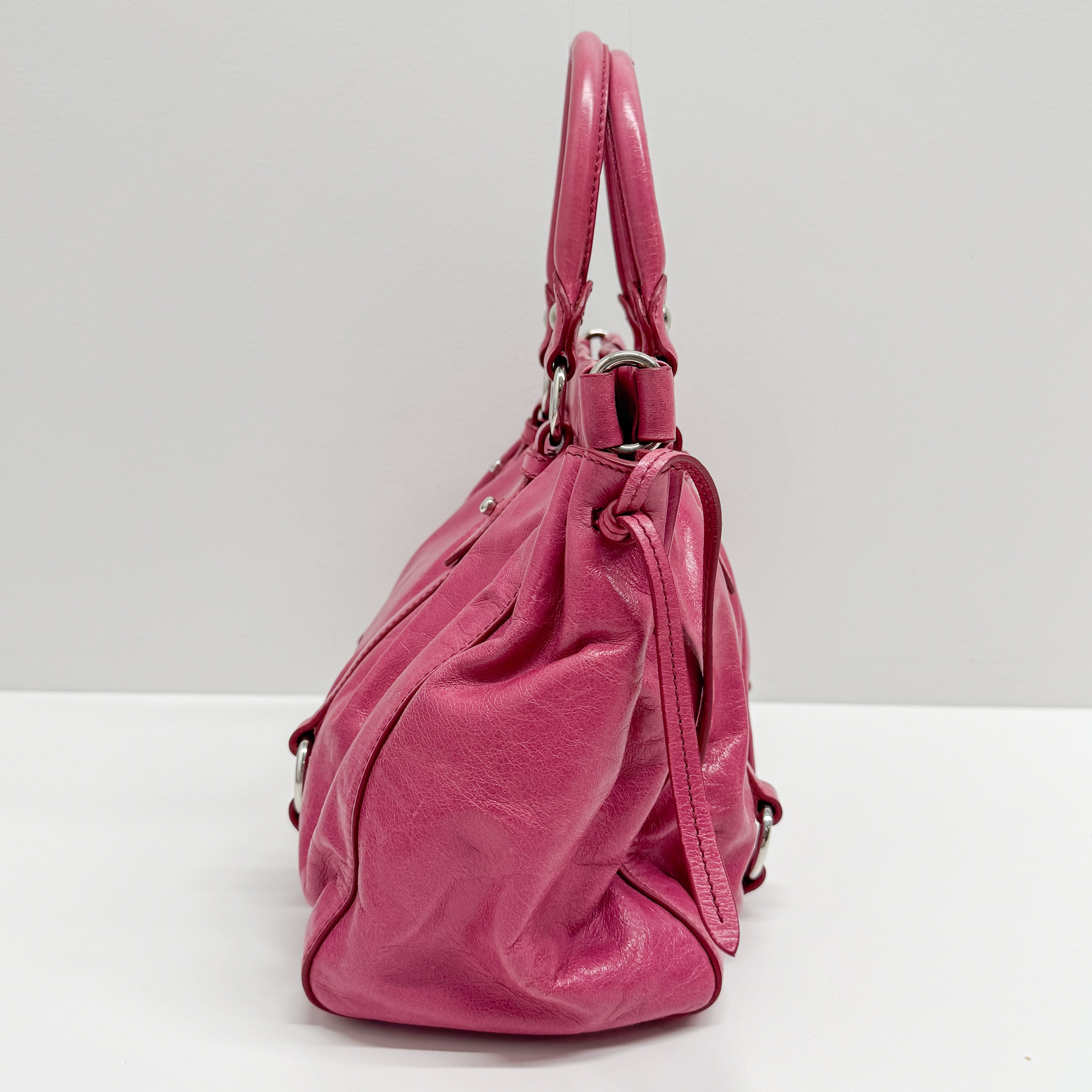 Vitello Bauletto Calfskin Leather Two Way Bag