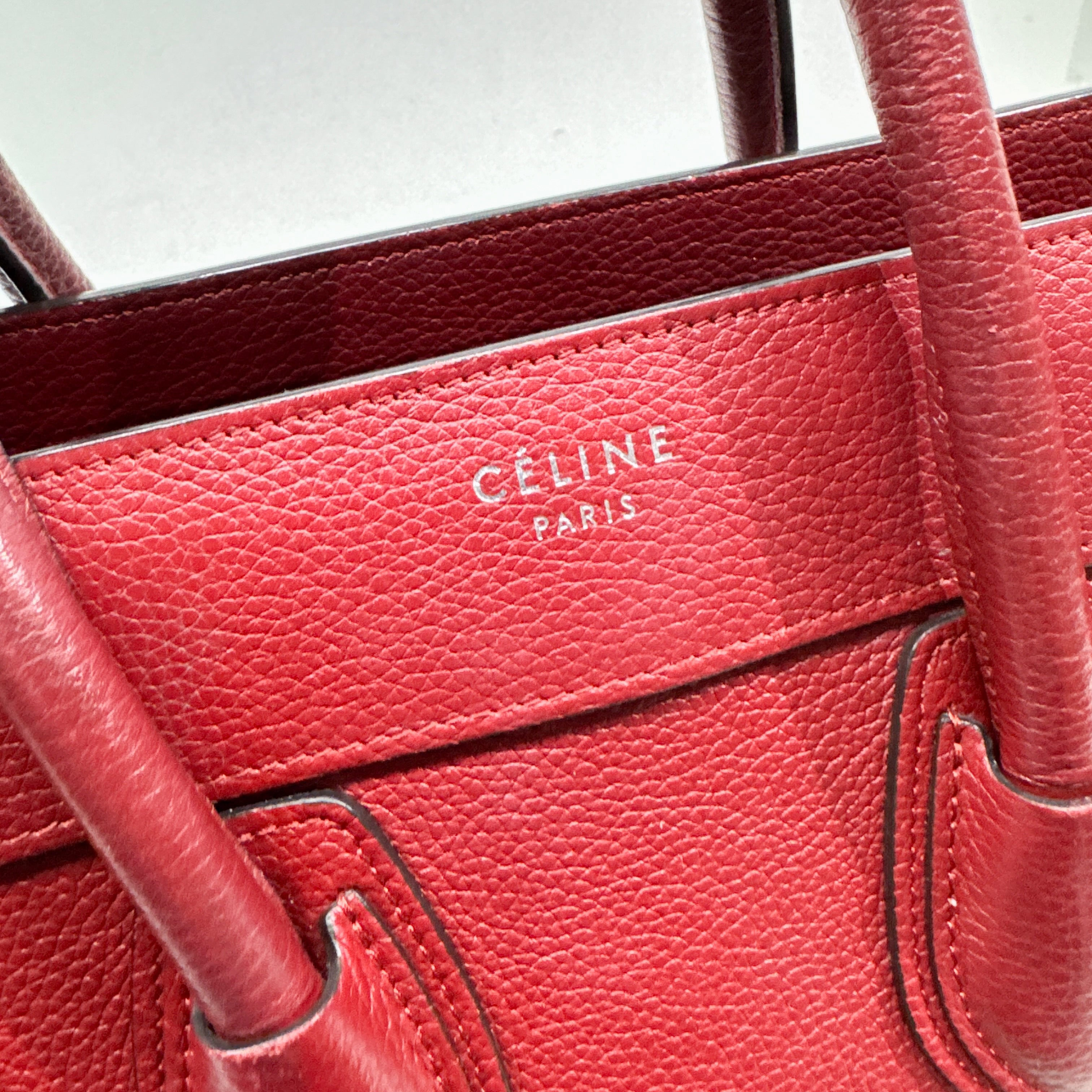 Vintage Red Leather Hand Bag