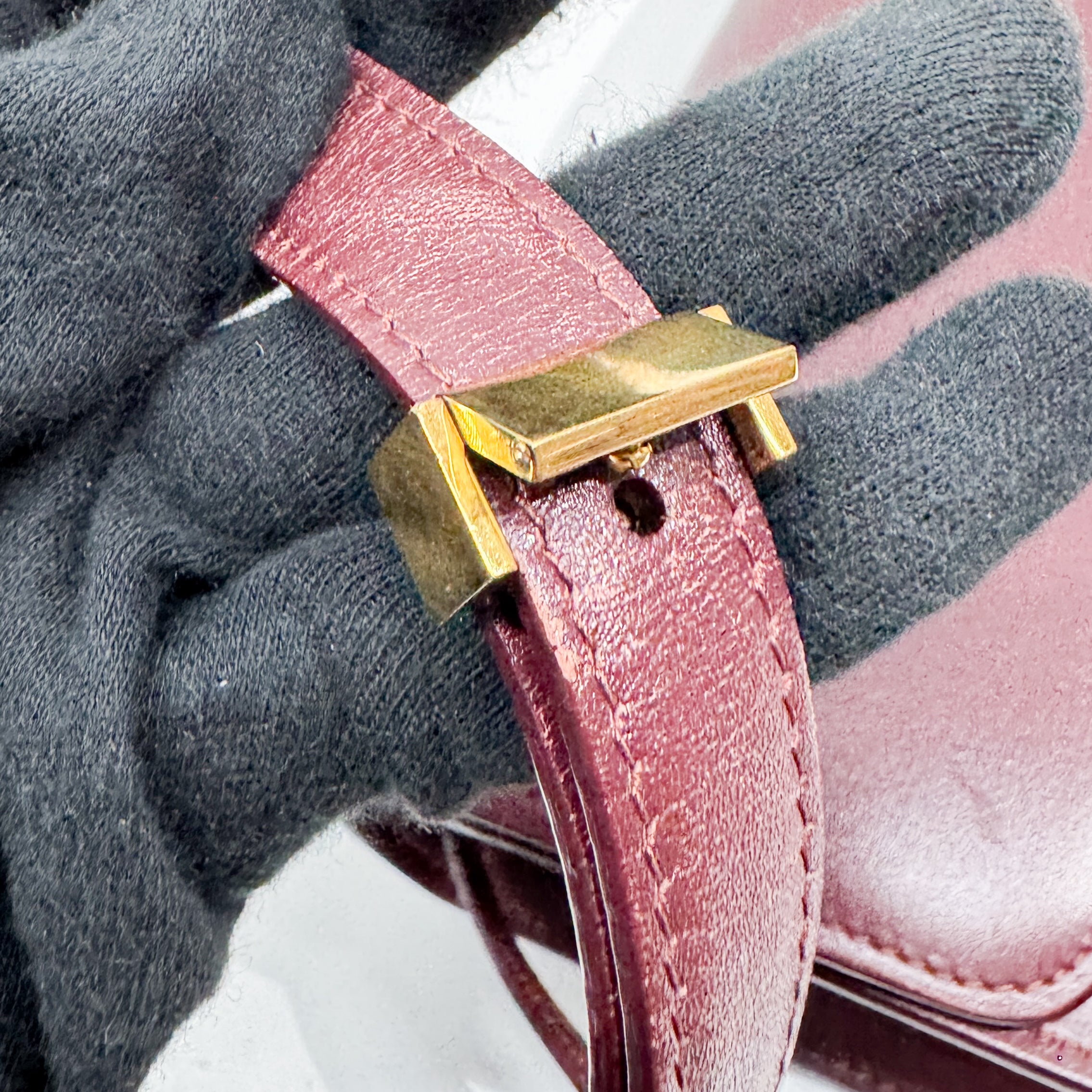 Vintage Red Leather Shoulder Bag