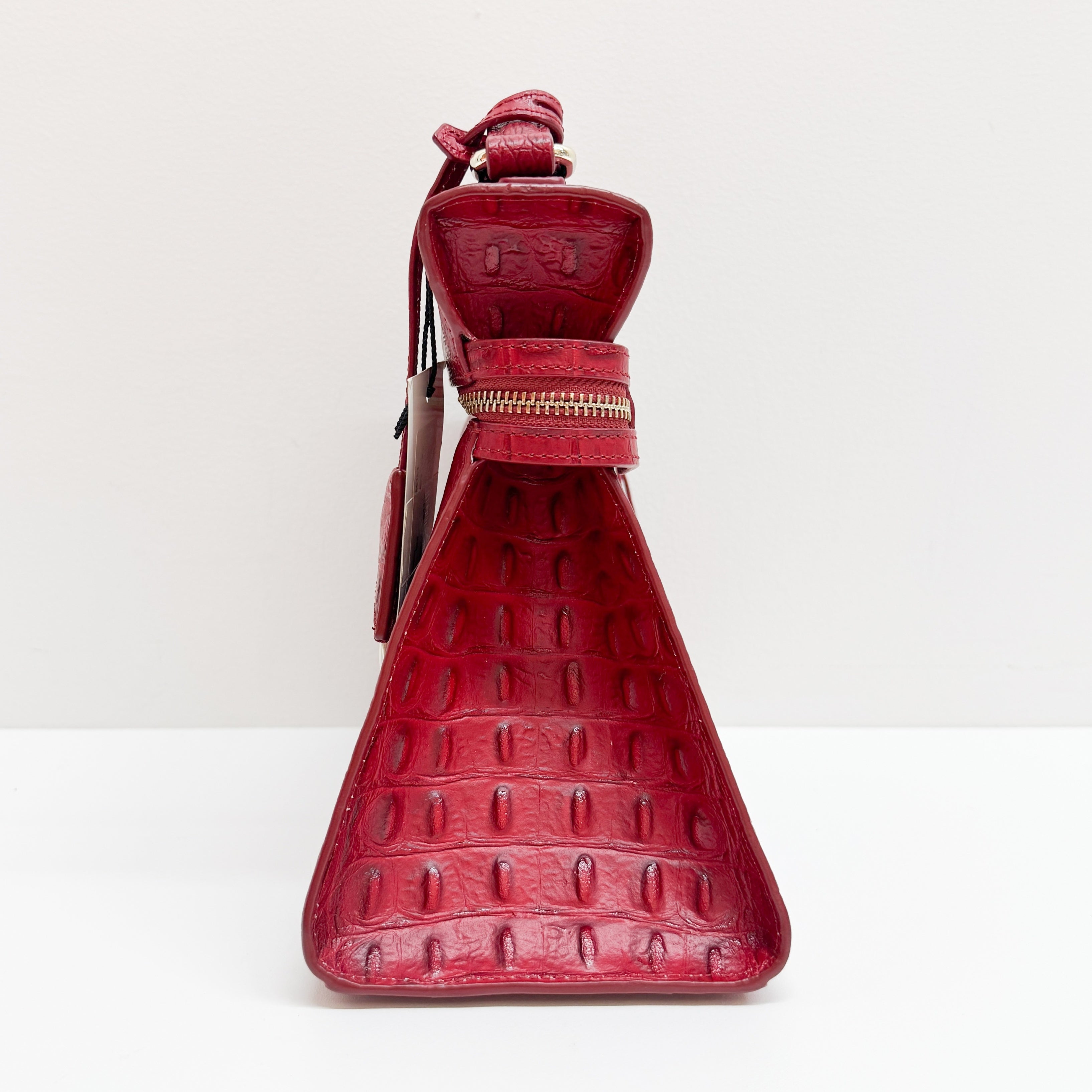 Red Crocodile Embossed Hand Bag
