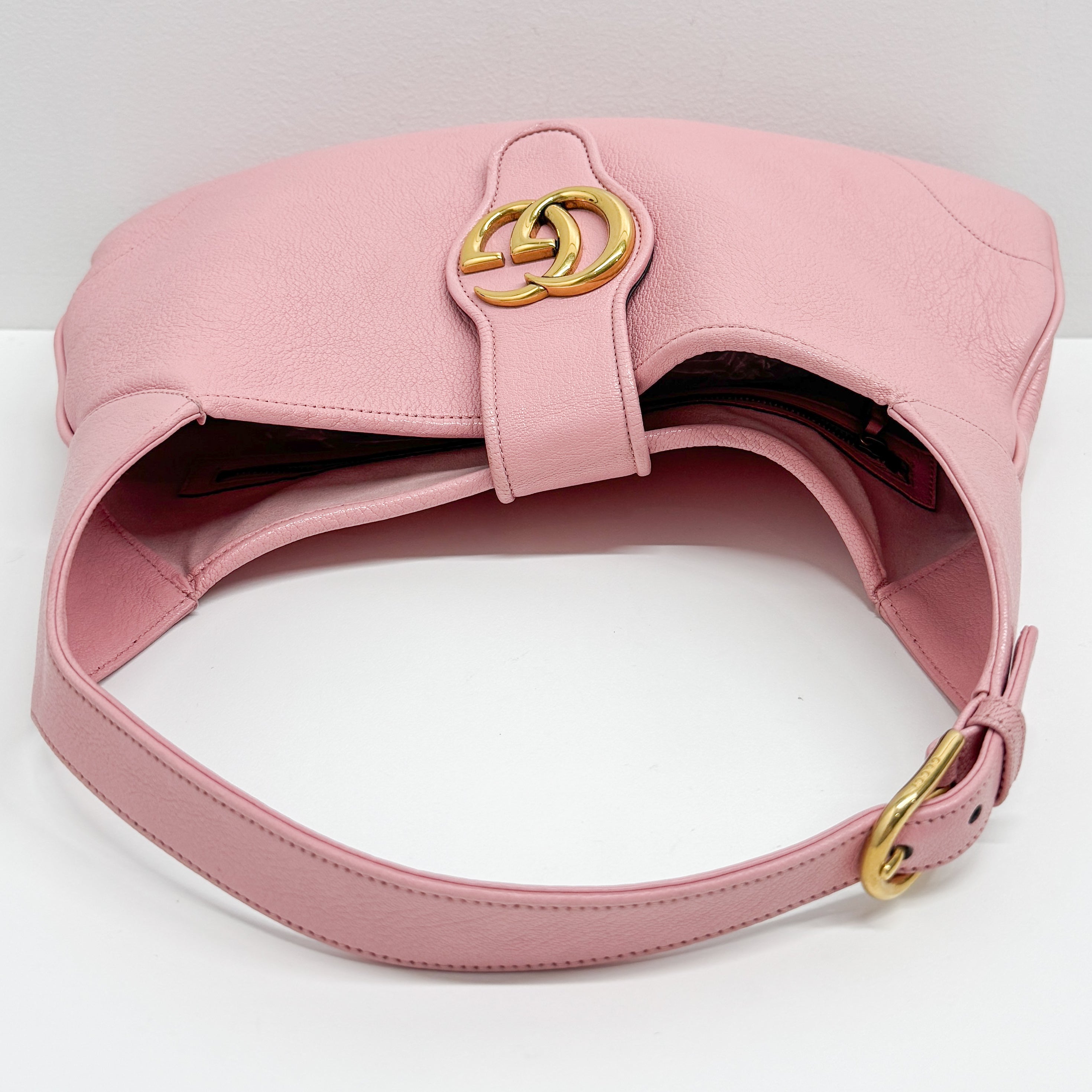 Pink Leather Shoulder Bag