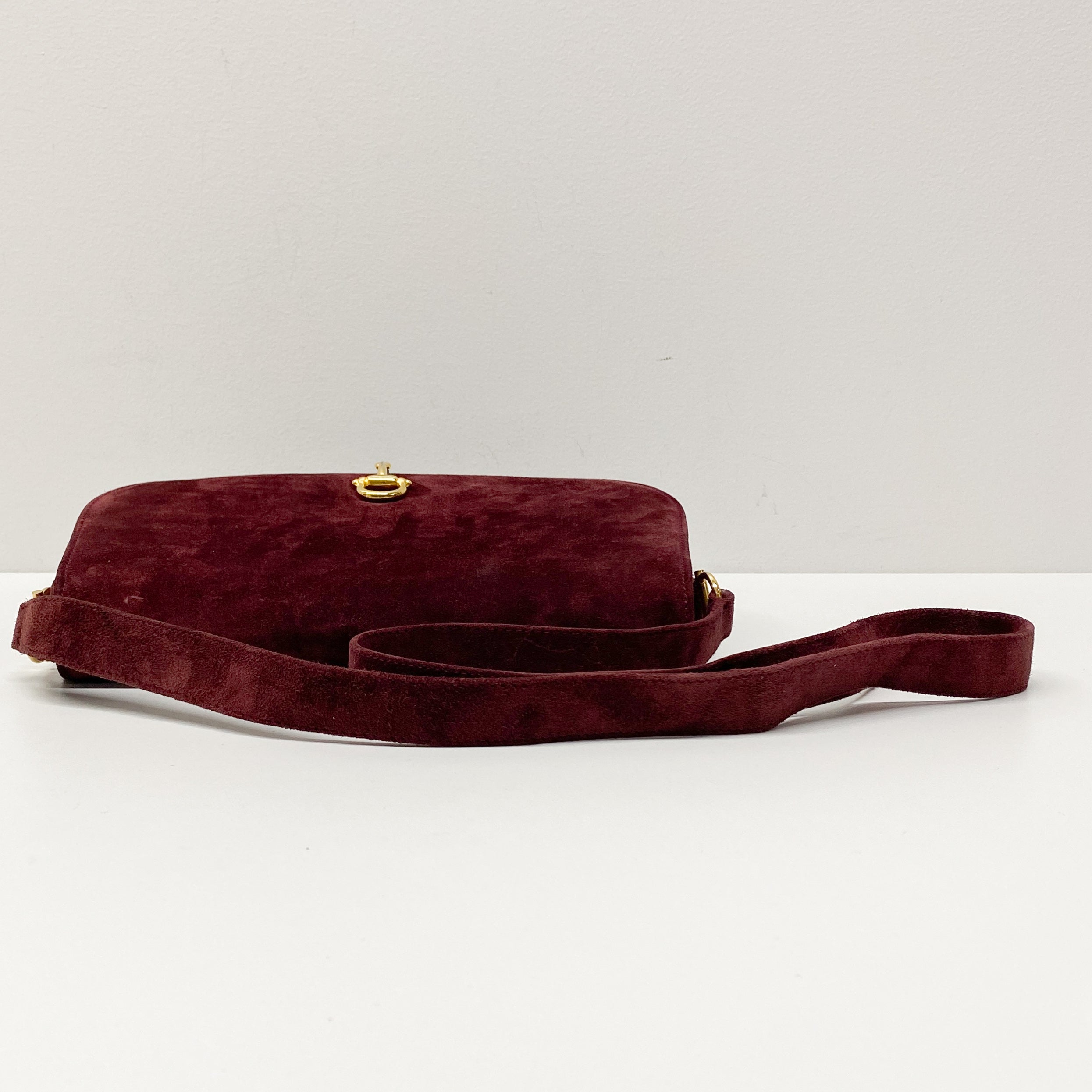 Red Suede Shoulder Bag
