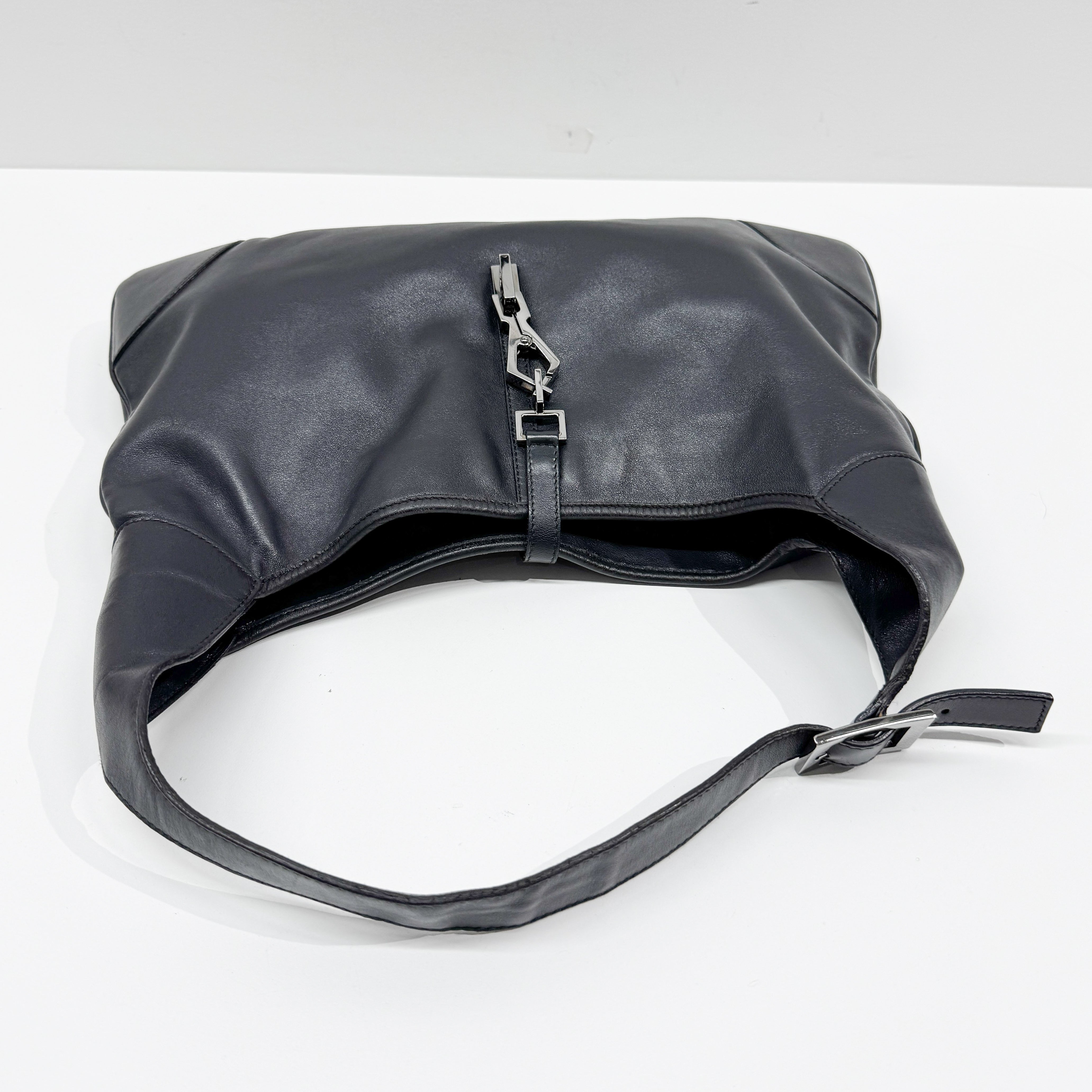 Black Leather Hobo Bag