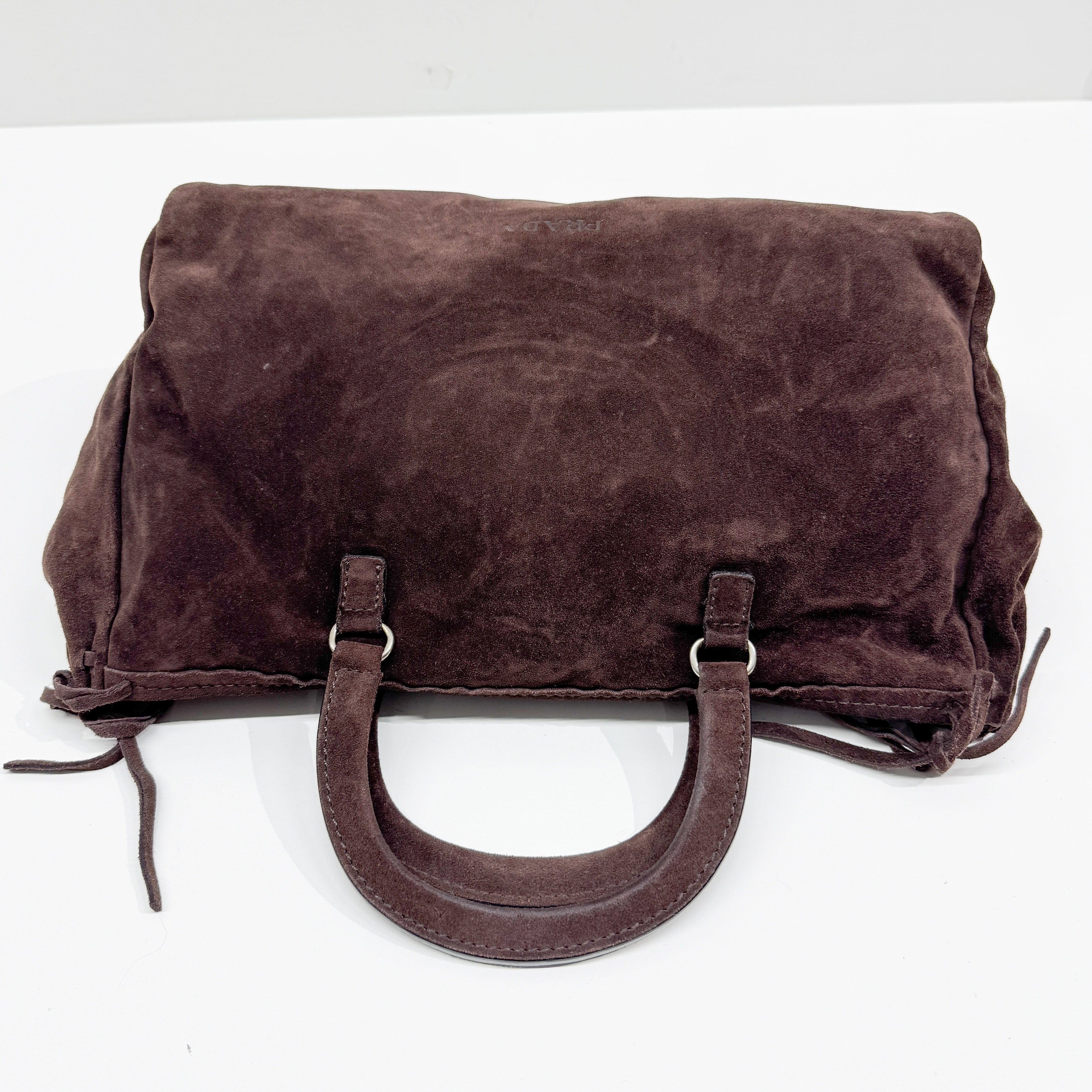 Vintage Brown Suede Hand Bag