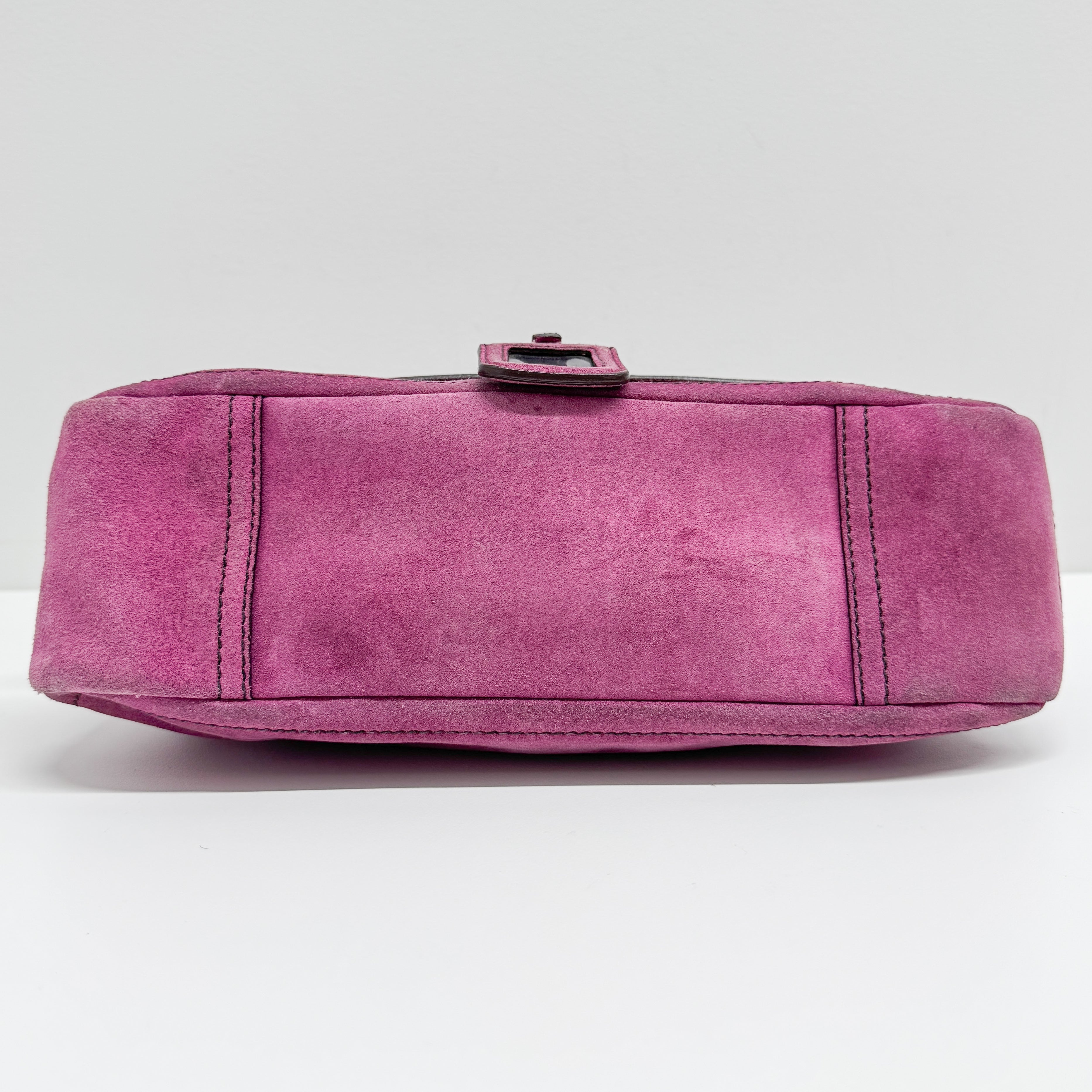 Purple Suede Shoulder Bag
