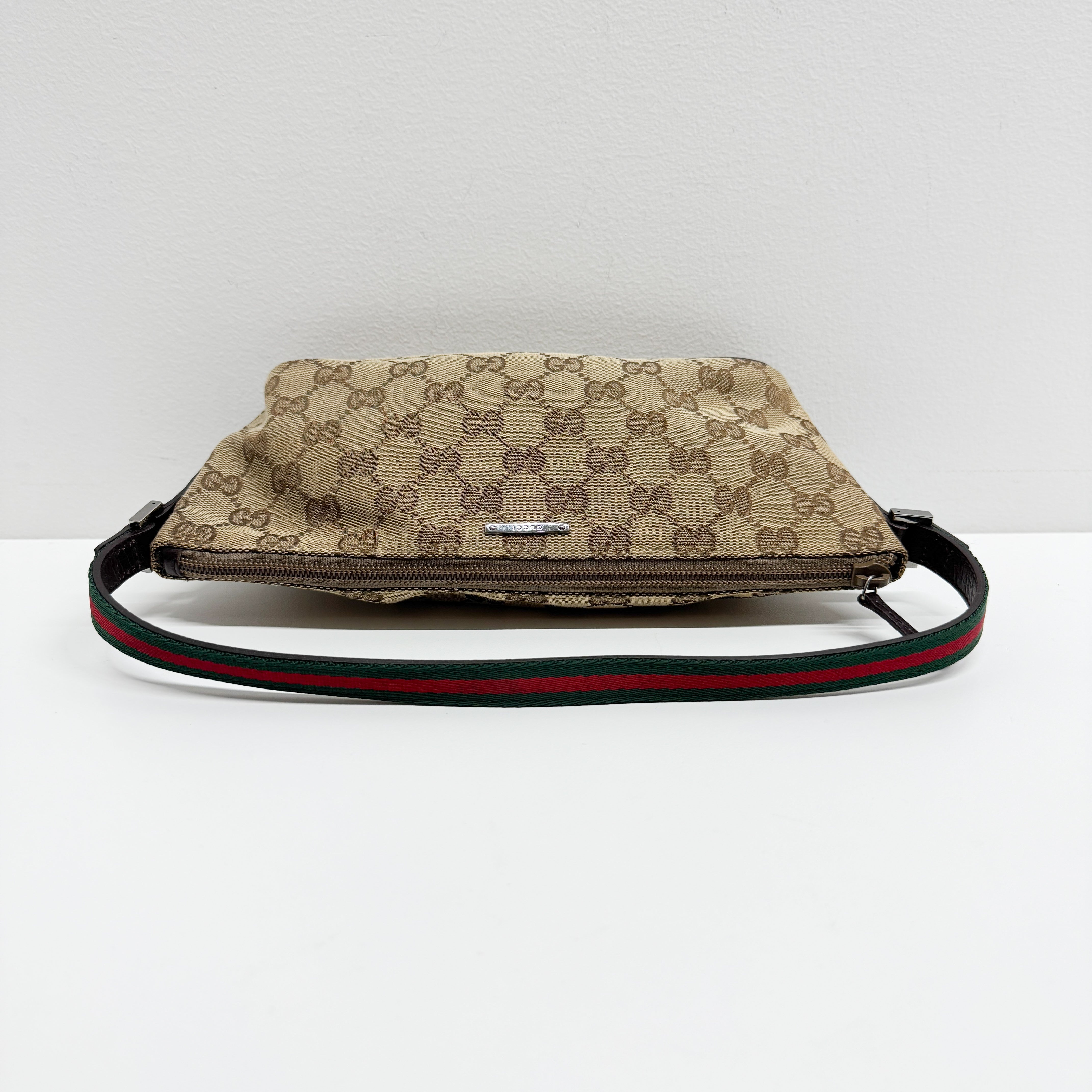 GG Brown Canvas Cotton Shoulder Bag