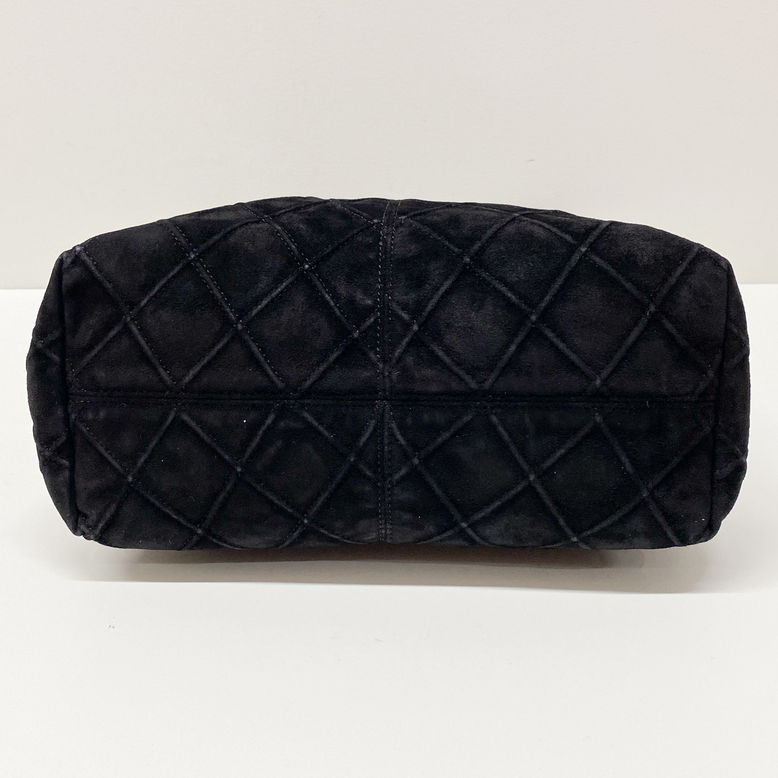 Metalesse Black Suede Hobo Shoulder Bag