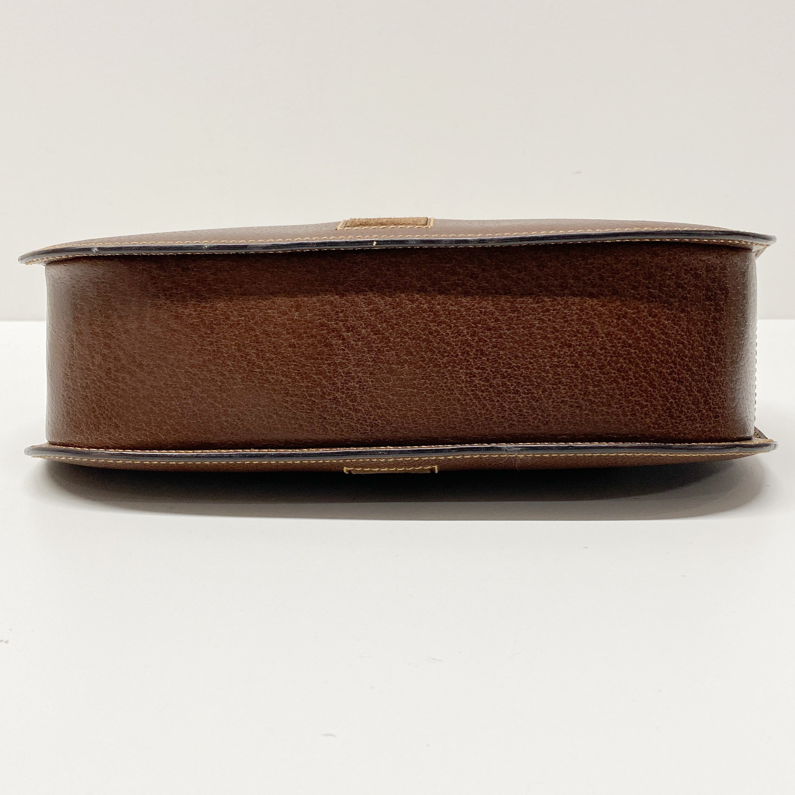 Horsebit Brown Leather Hand Bag