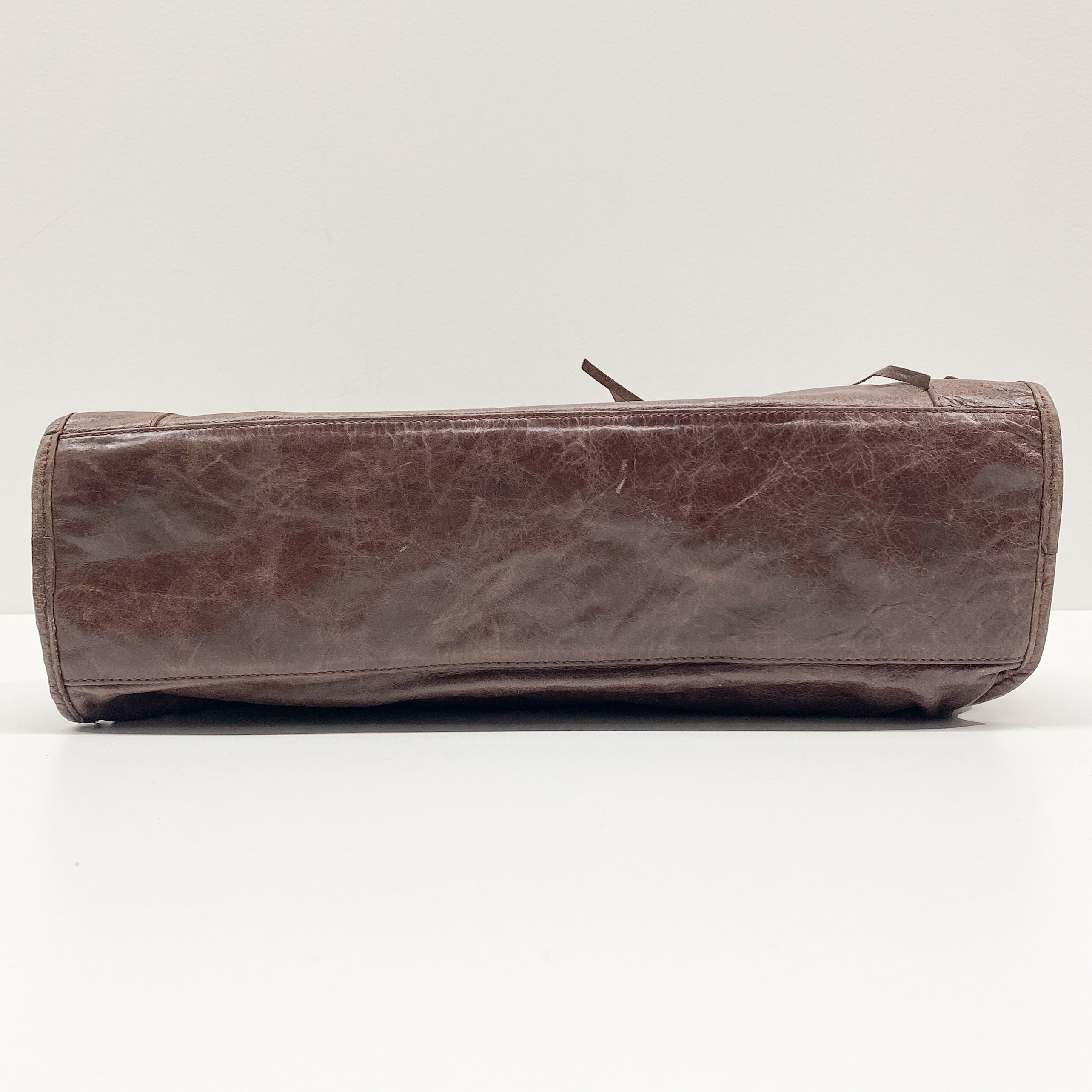 The City Brown Leather Hand Bag