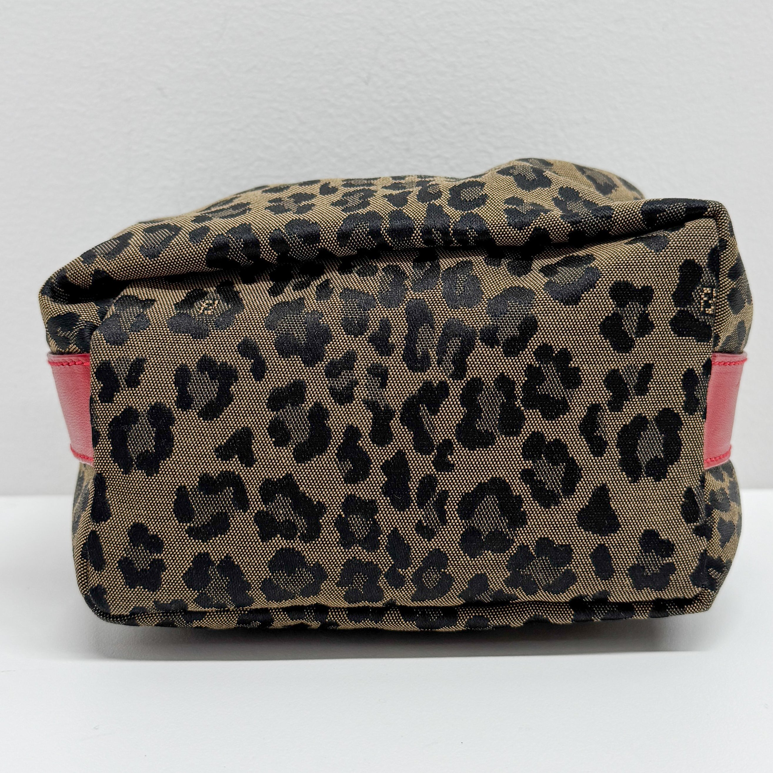 Brown Leopard Canvas Pouch