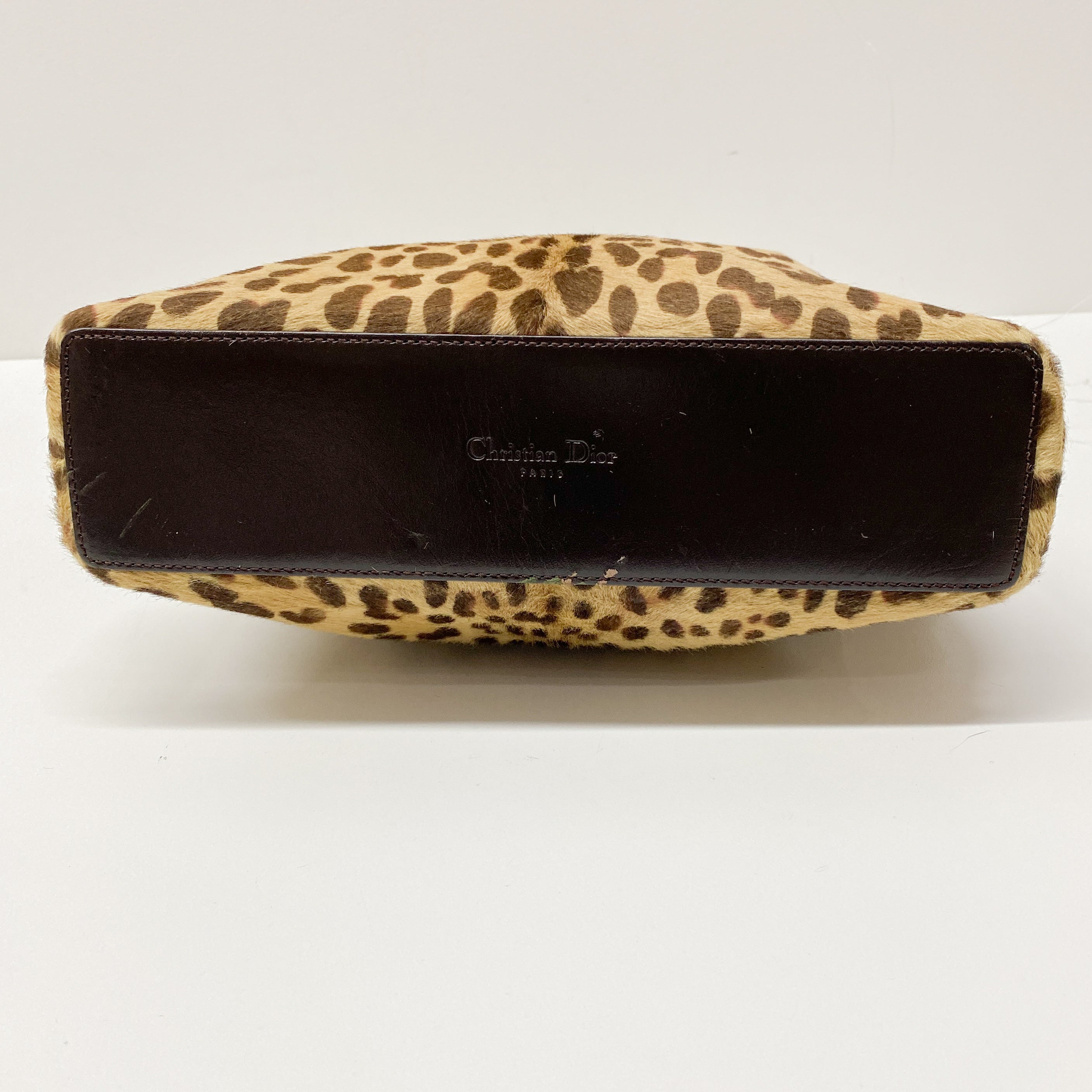 Vintage Brown Cheetah Print Pony Hair Two Way Bag